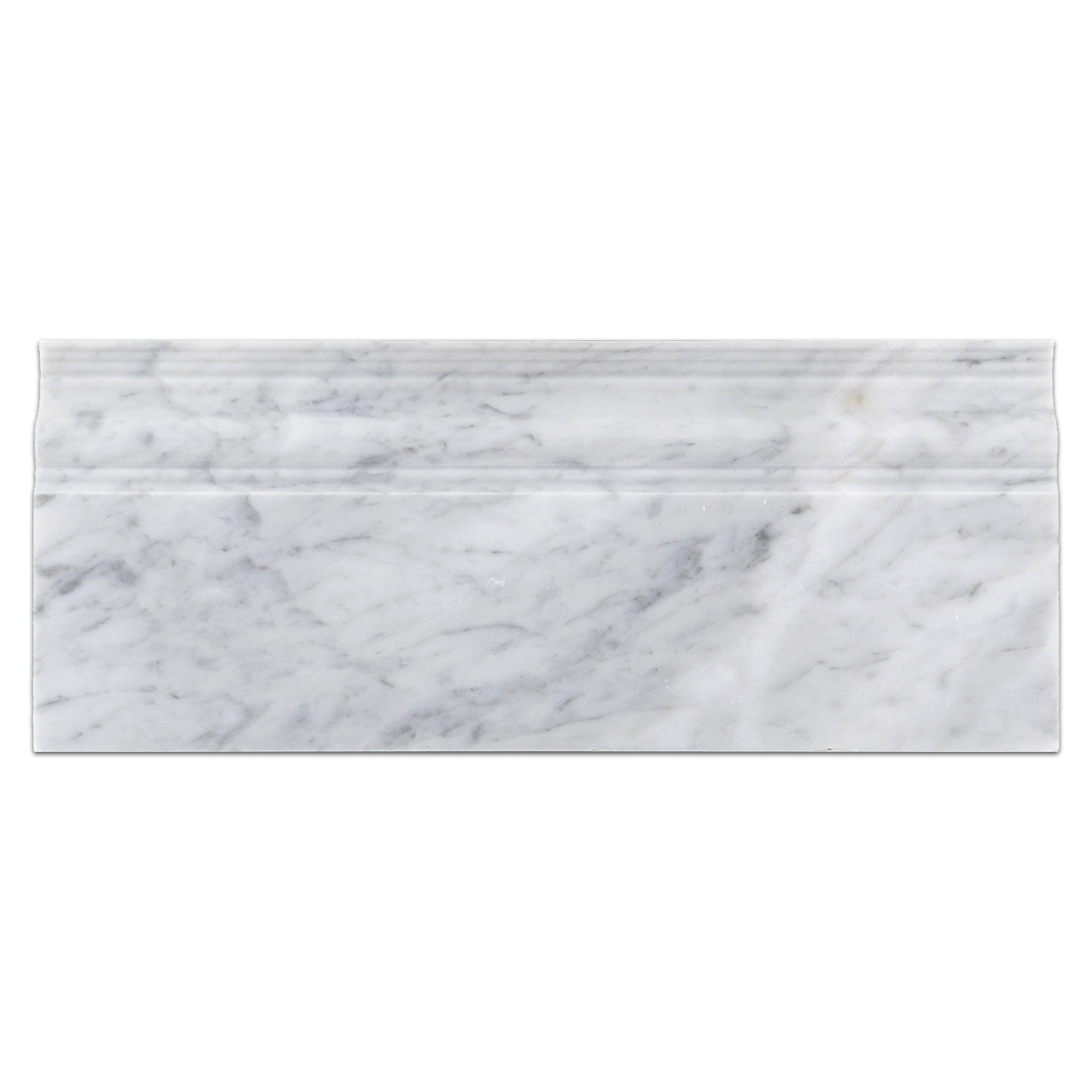 Bianco Carrara Marble Baseboard 4¾"x12" Polished Surface Group Elon