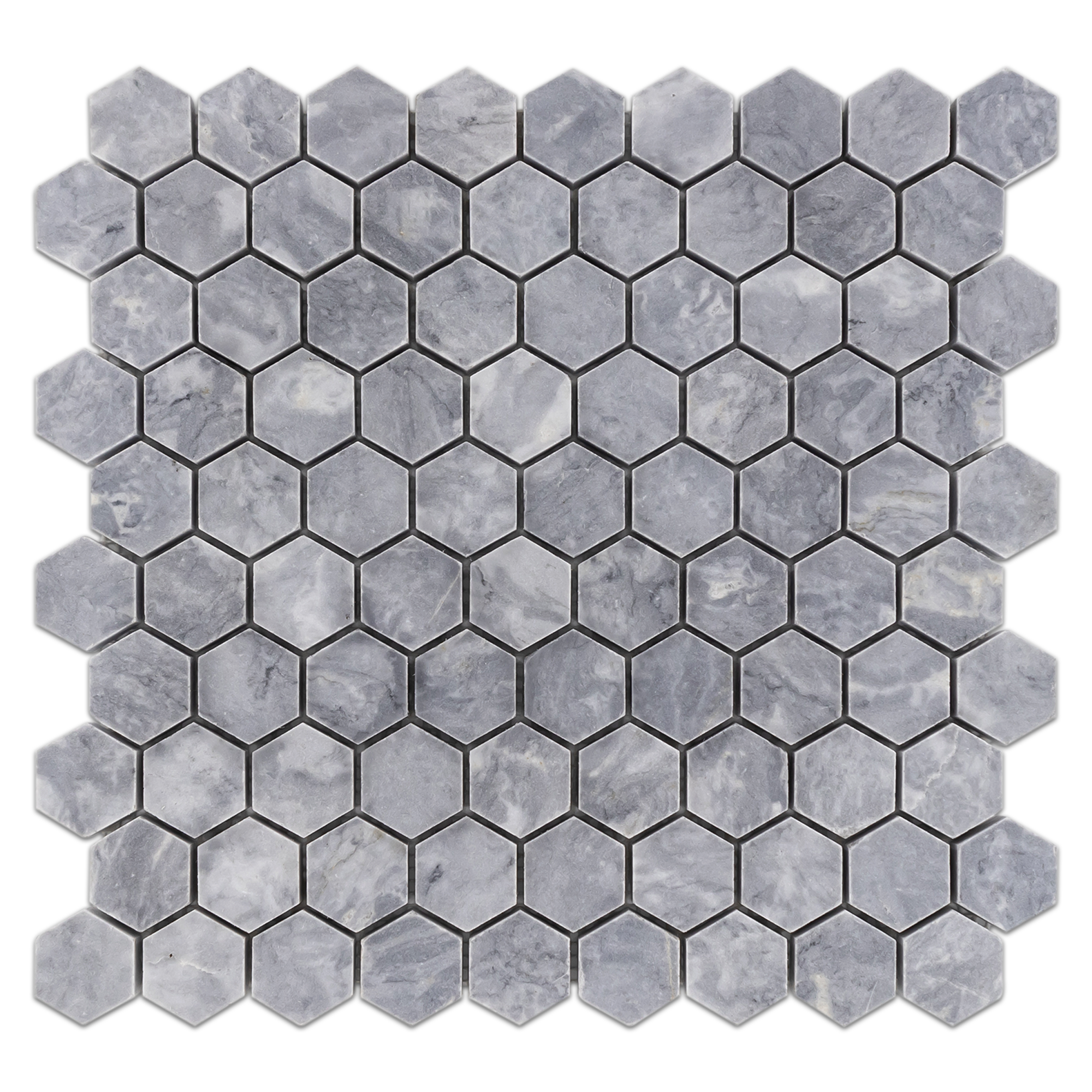 Elon Pacific Gray Marble 1.25" Hexagon Field Mosaic Tile 11.5625x12x0.375 Honed - Surface Group International Product