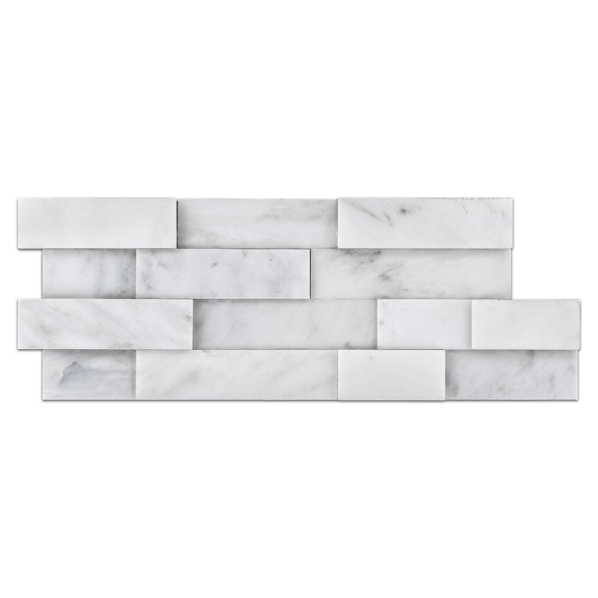 Elon Pearl White Marble Interlocking Veneer Panel Corner Set 6x16 Honed AL101H - Surface Group Online Tile Store