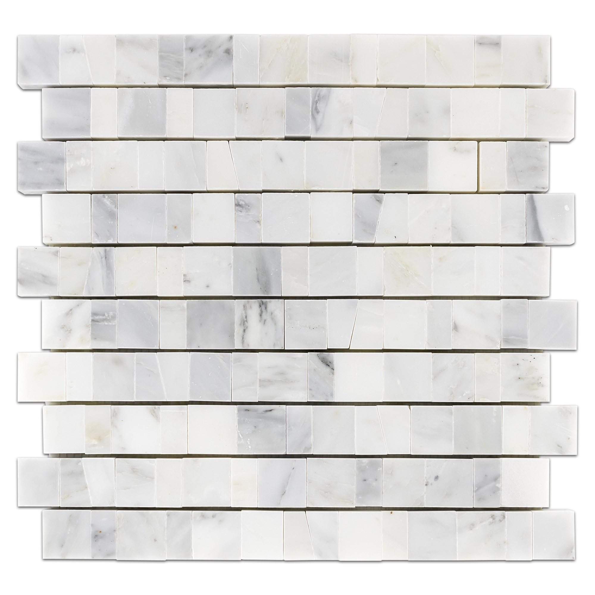 Elon Pearl White Marble Random Length Broken Joint Field Mosaic 11.75x12x0.375 Honed - Surface Group International