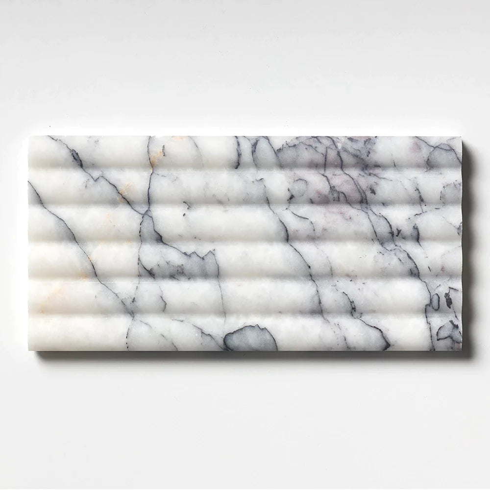 fluted lilac marble wall deco tile 6x12x3_4 honed distributed by surface group