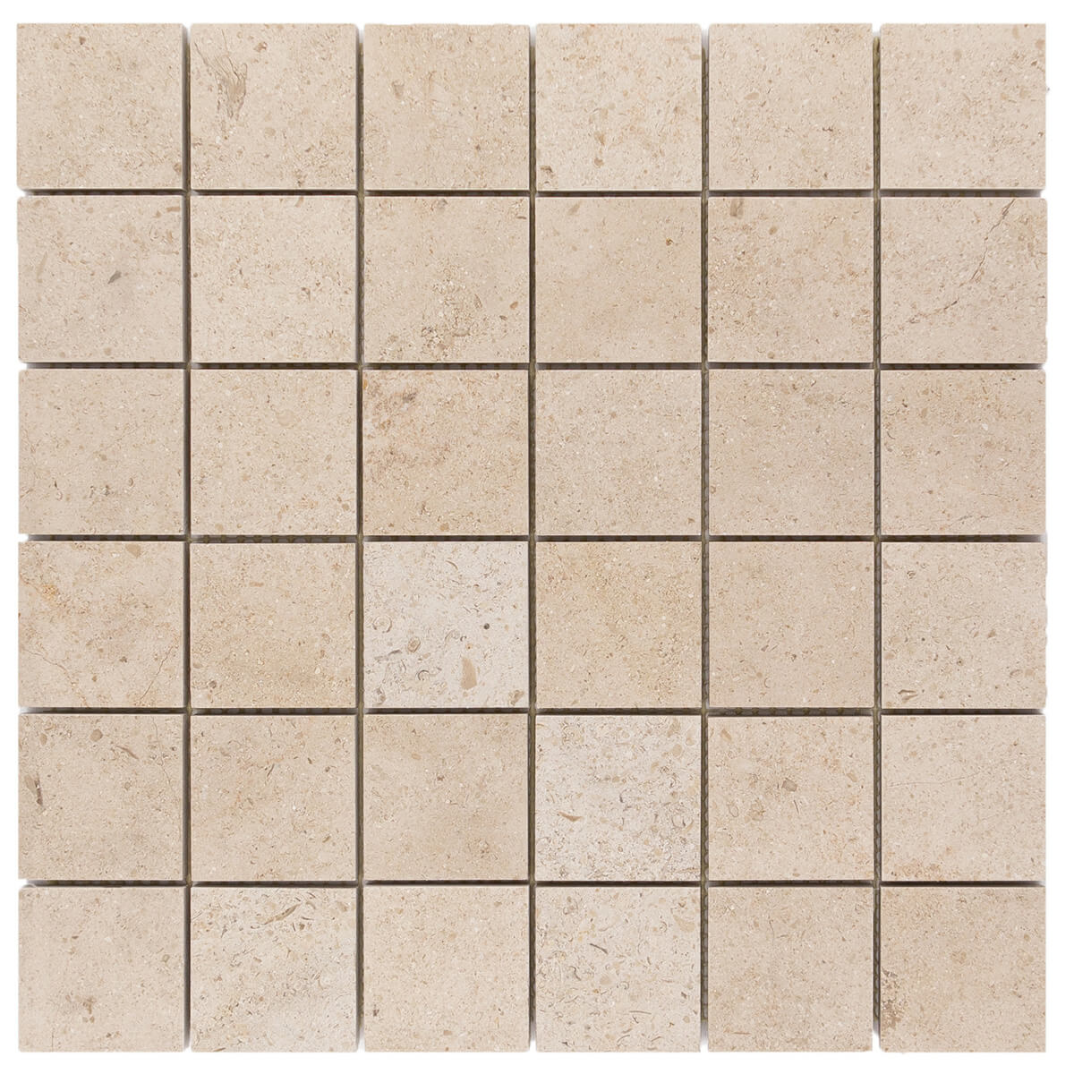 haussmann fonjone gascogne beige limestone square mosaic tile 2x2 honed