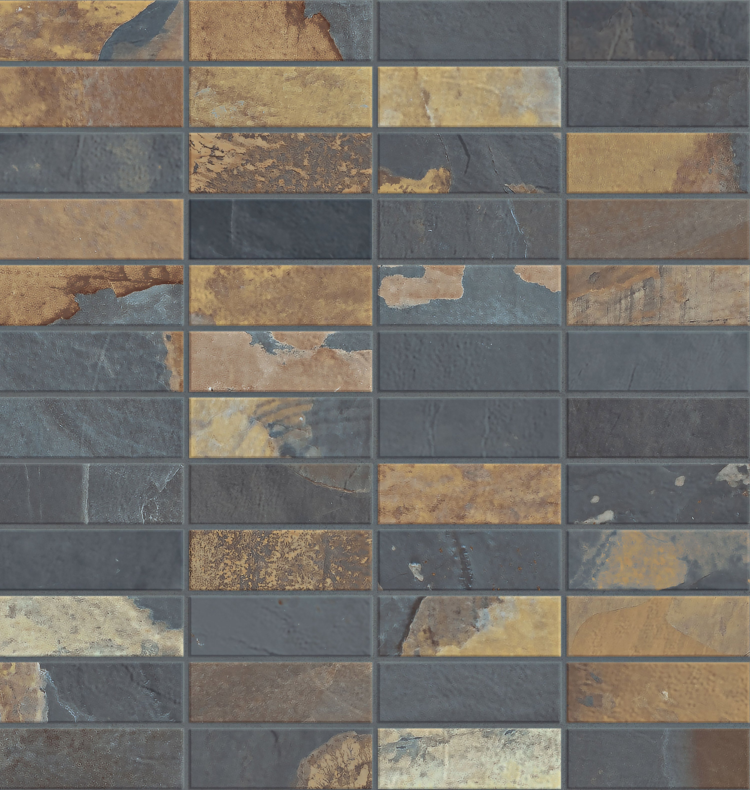 landmark 9mm essence mariposa slate straight stack 1x3 mosaic 12x12x9mm matte rectified porcelain tile distributed by surface group international