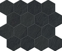 landmark 9mm essence montauk black hexagon mosaic 12x12x9mm matte rectified porcelain tile distributed by surface group international