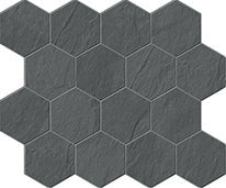 landmark 9mm essence montauk dark hexagon mosaic 12x12x9mm matte rectified porcelain tile distributed by surface group international