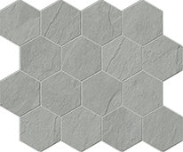 landmark 9mm essence montauk grey hexagon mosaic 12x12x9mm matte rectified porcelain tile distributed by surface group international
