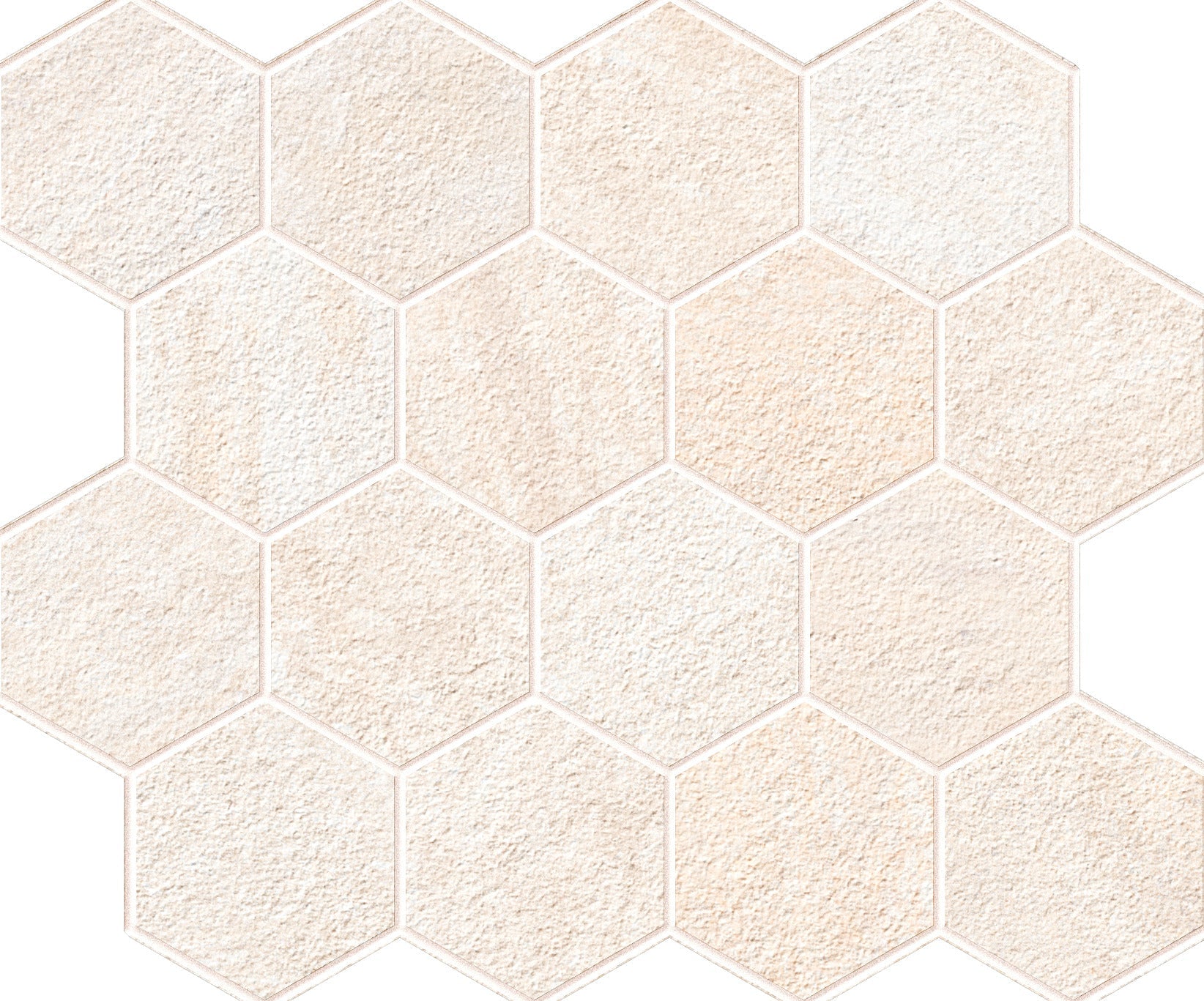landmark 9mm explore african beige hexagon mosaic 12x10x9mm matte rectified porcelain tile distributed by surface group international