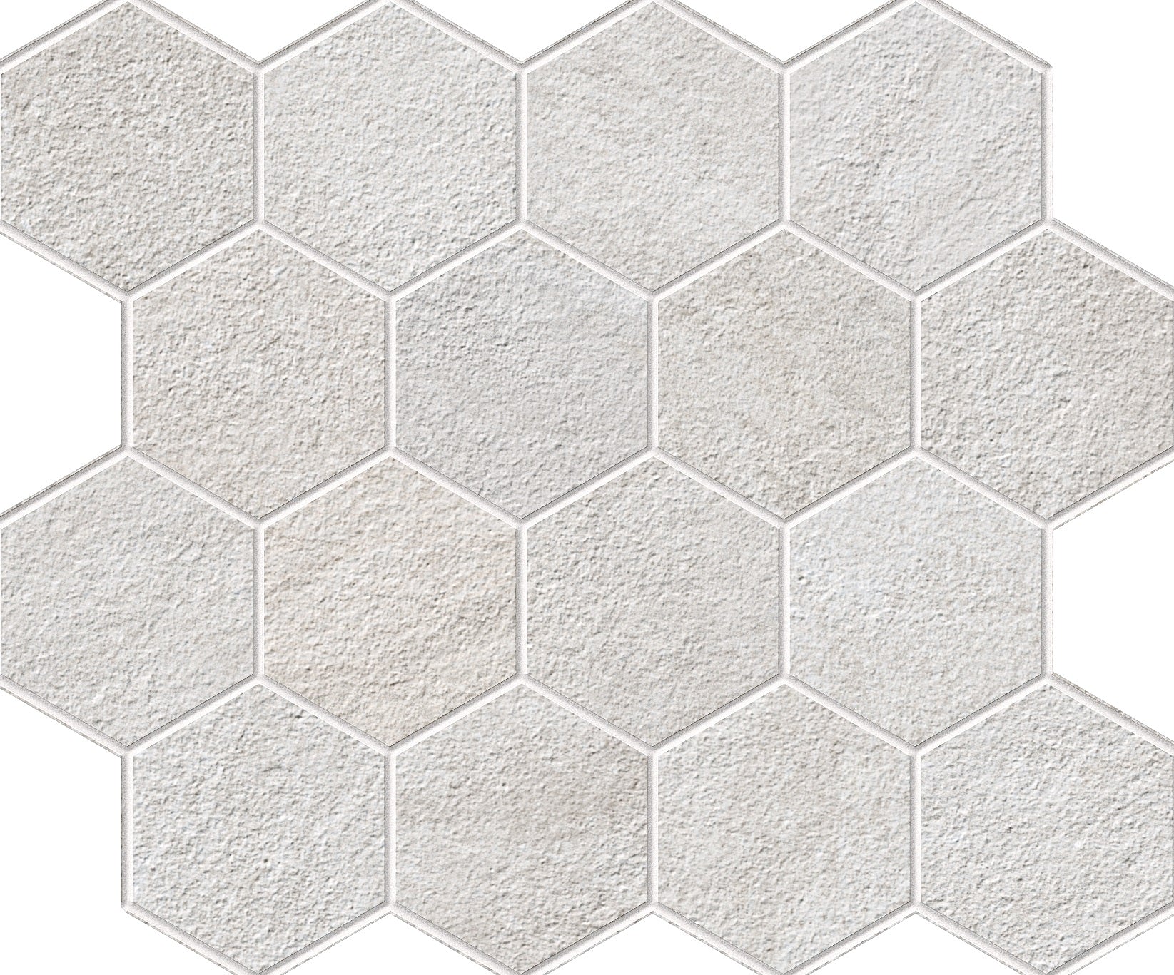 landmark 9mm explore star grey hexagon mosaic 12x10x9mm matte rectified porcelain tile distributed by surface group international