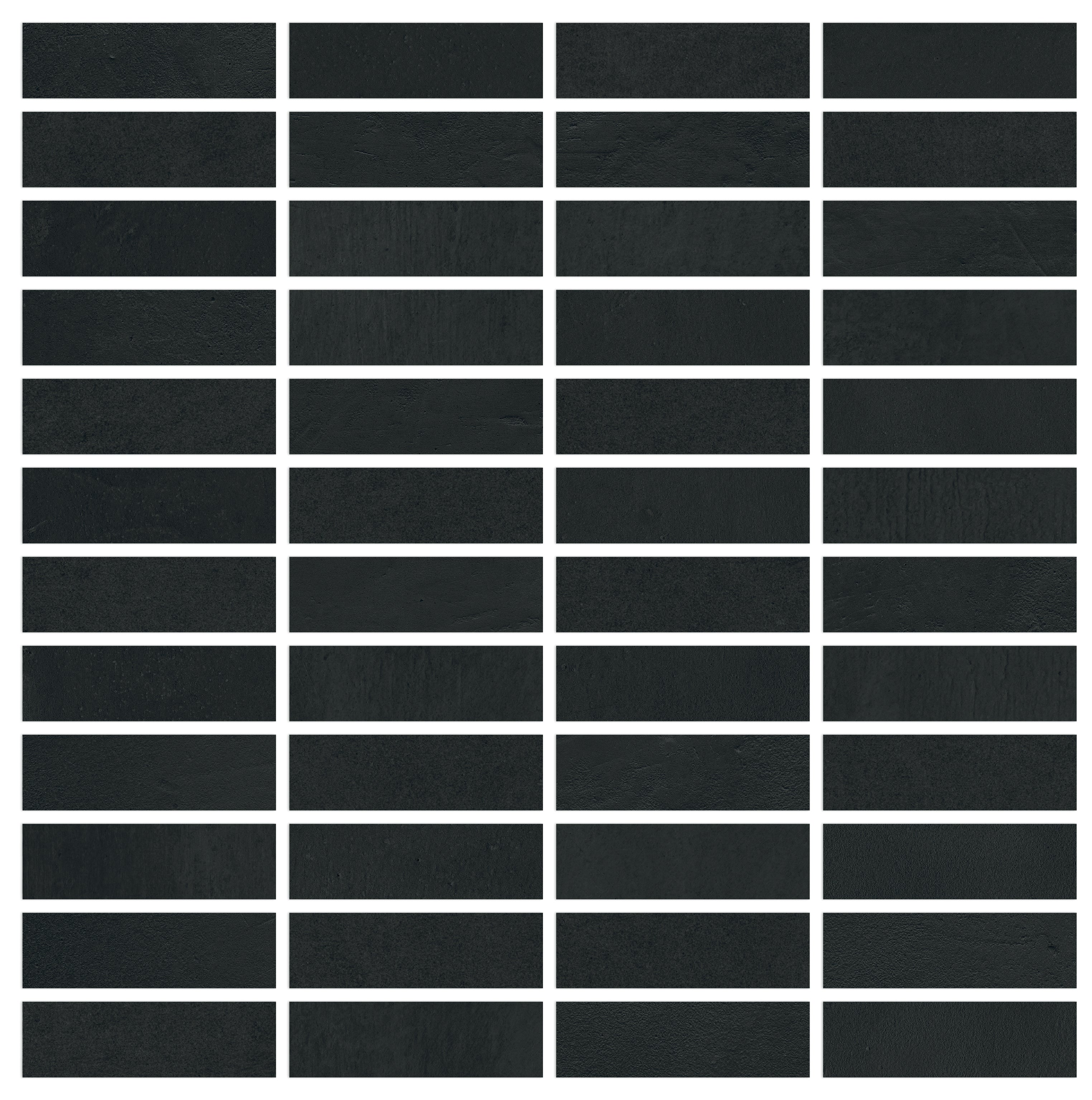 landmark 9mm vision color star black straight stack 1x3 mosaic 12x12x9mm matte rectified porcelain tile distributed by surface group international