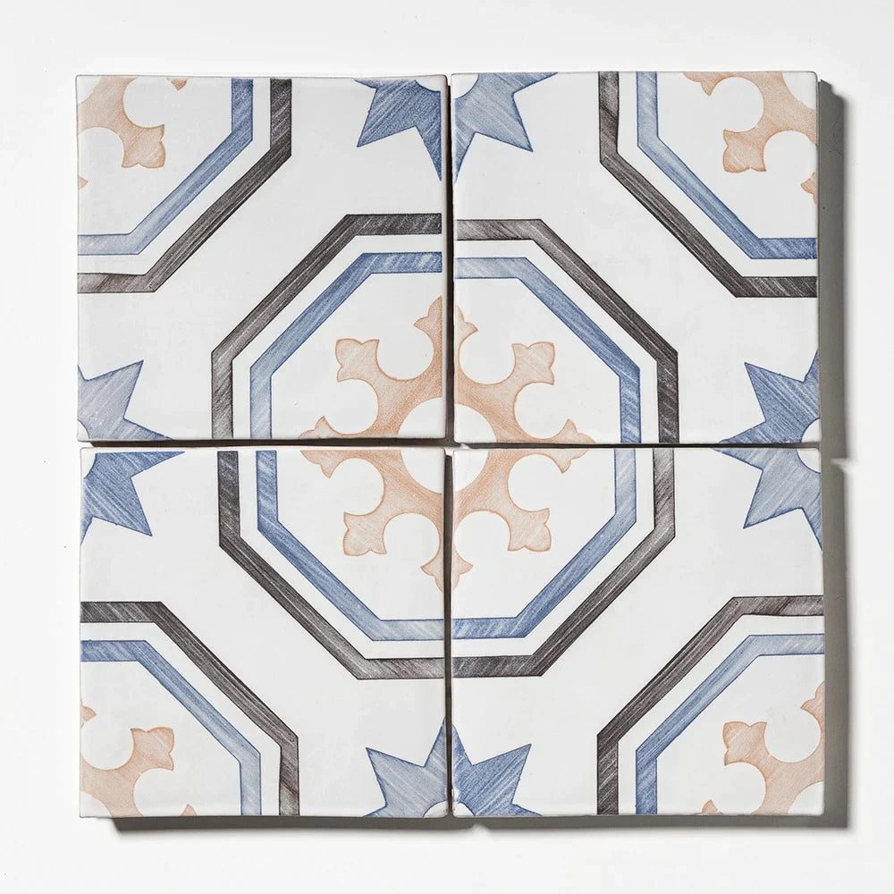 leitmotif star turn ceramic deco tile 6x6x3_8 matte distributed by surface group