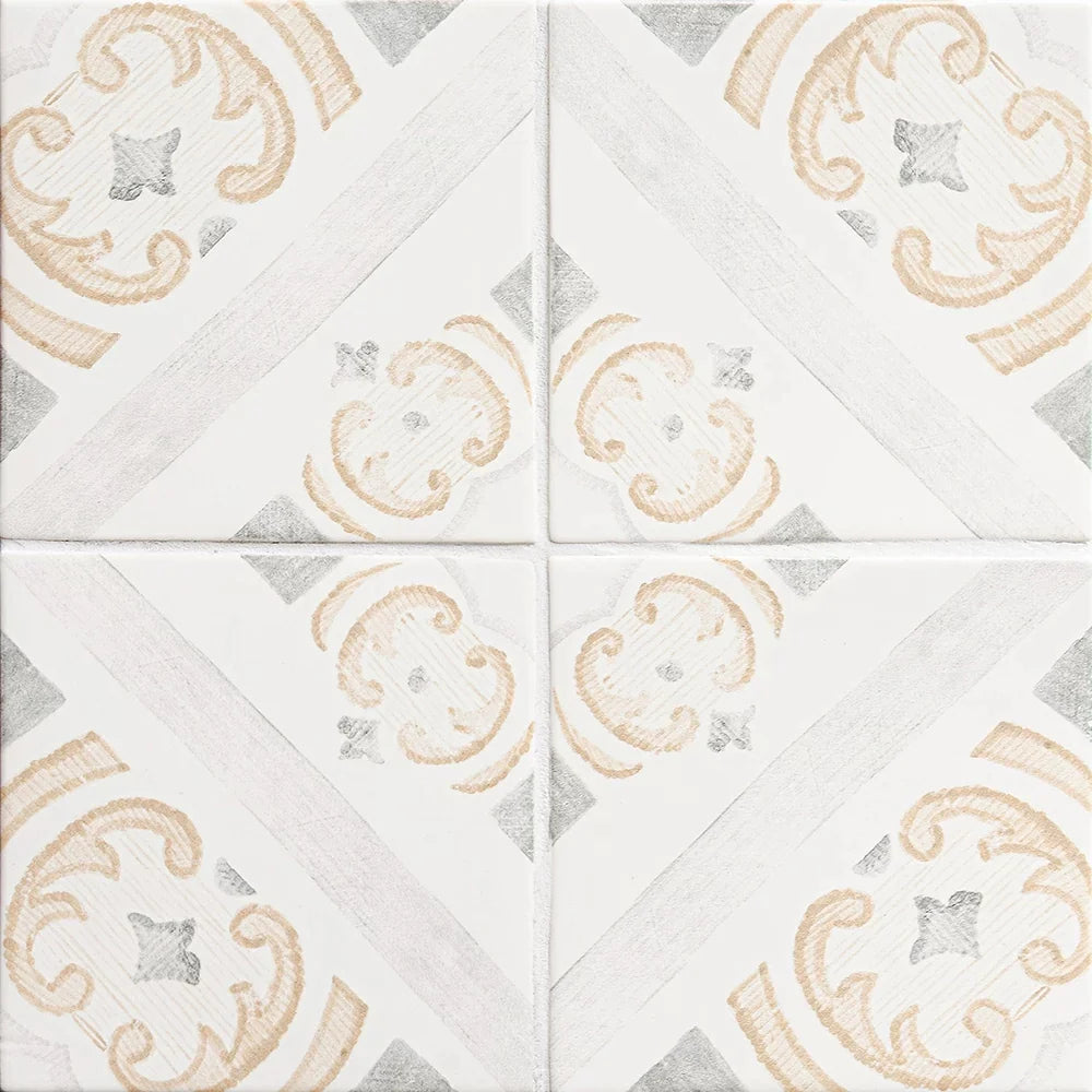 marsala bianco catania ceramic deco tile 6x6x3_8 glossy distributed by surface group