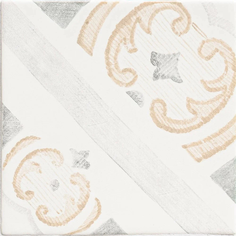 marsala bianco catania ceramic deco tile 6x6x3_8 glossy distributed by surface group