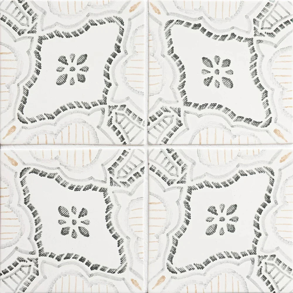 marsala bianco palermo ceramic deco tile 6x6x3_8 glossy distributed by surface group