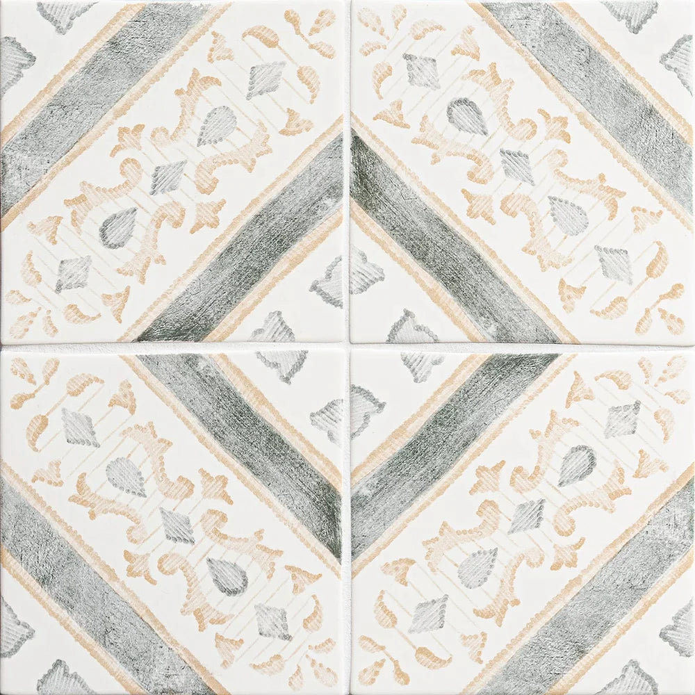 marsala bianco rogusa ceramic deco tile 6x6x3_8 glossy distributed by surface group