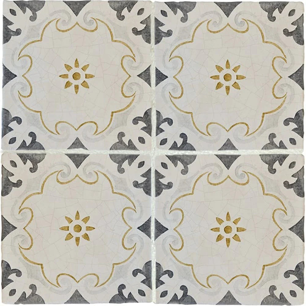 marsala classic baldosa modica ceramic deco tile 8x8x3_4 glazed distributed by surface group