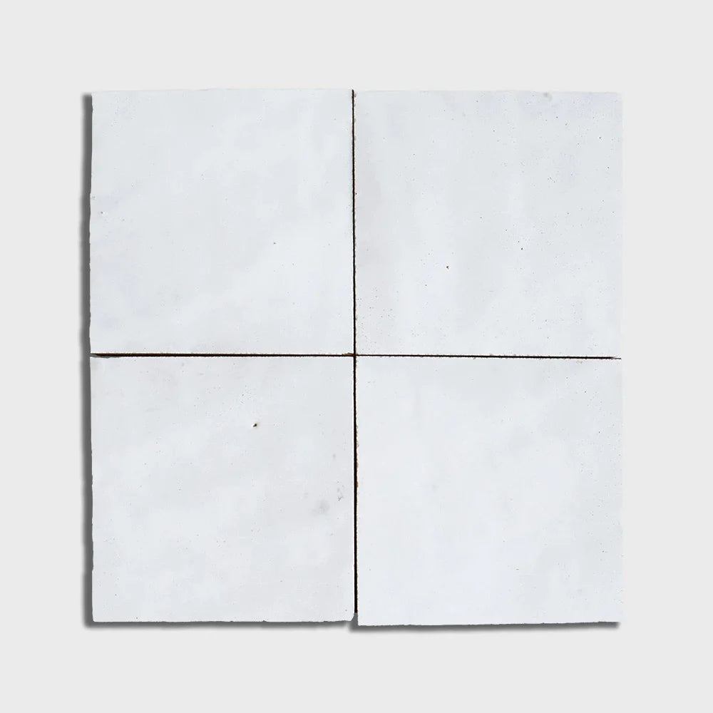 moroccan zellige blanc niege zellige field tile 4x4x1_2 glossy distributed by surface group
