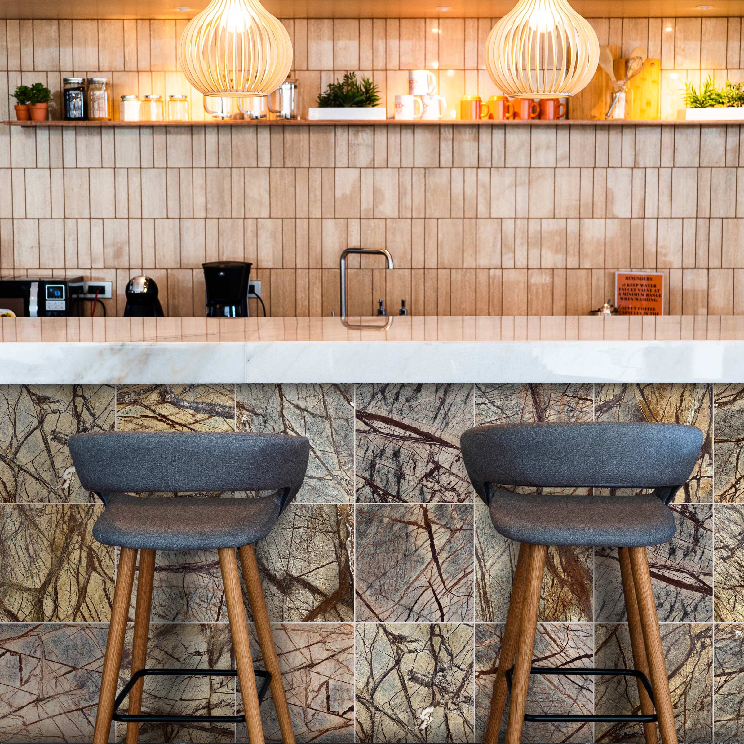 RAIN FOREST BROWN: Marble Square Field Tile (12"x12"x3/8" | Polished)