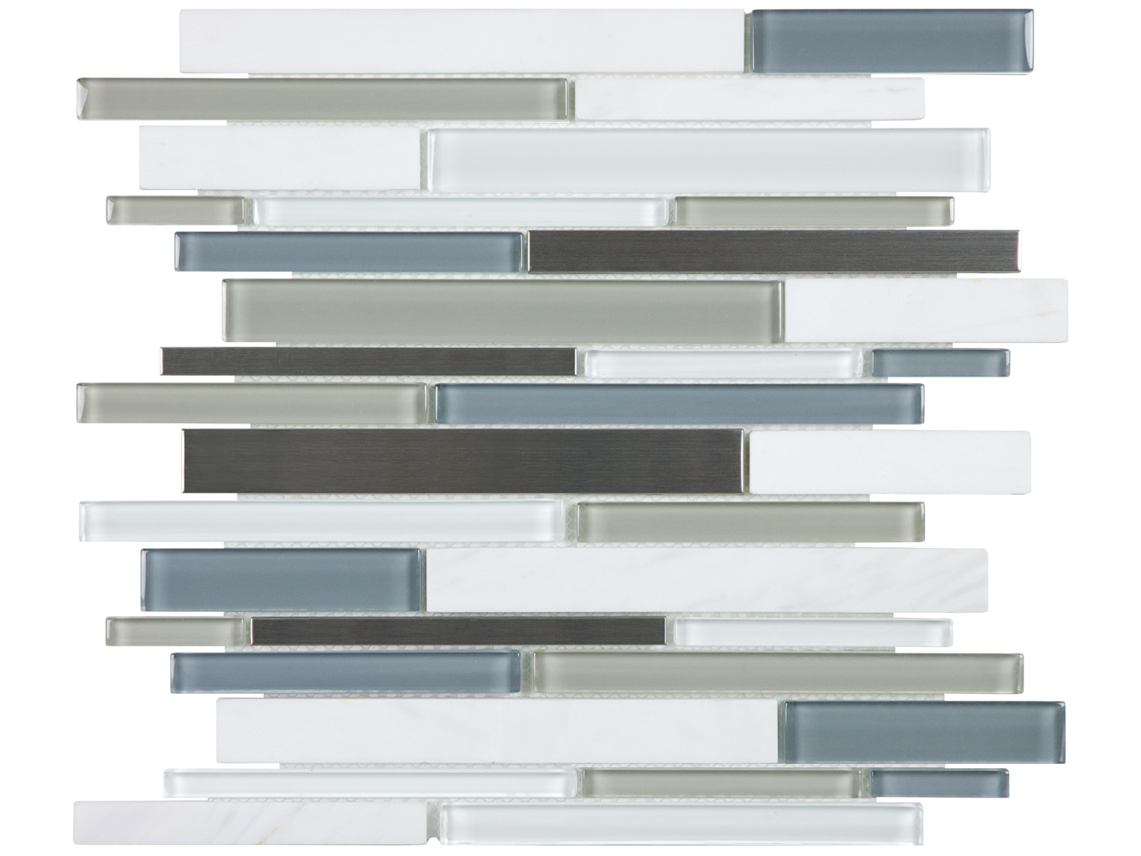 anatolia glass stone nordic storm random strip glass stone blend multi glass wall mosaic multi multi mesh sold by surface group international