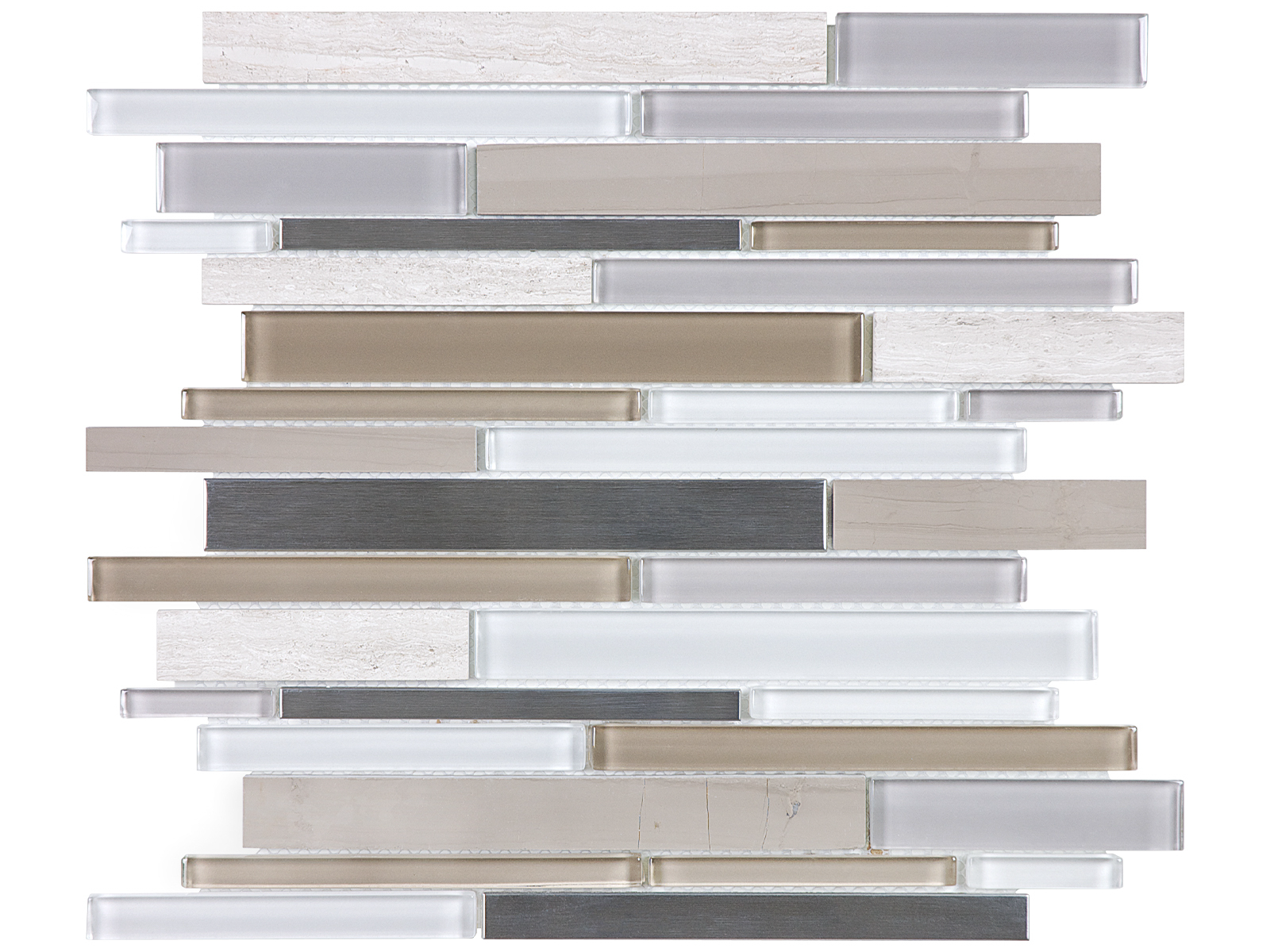 anatolia glass stone twilight mist random strip glass stone blend multi glass wall mosaic multi multi mesh sold by surface group international