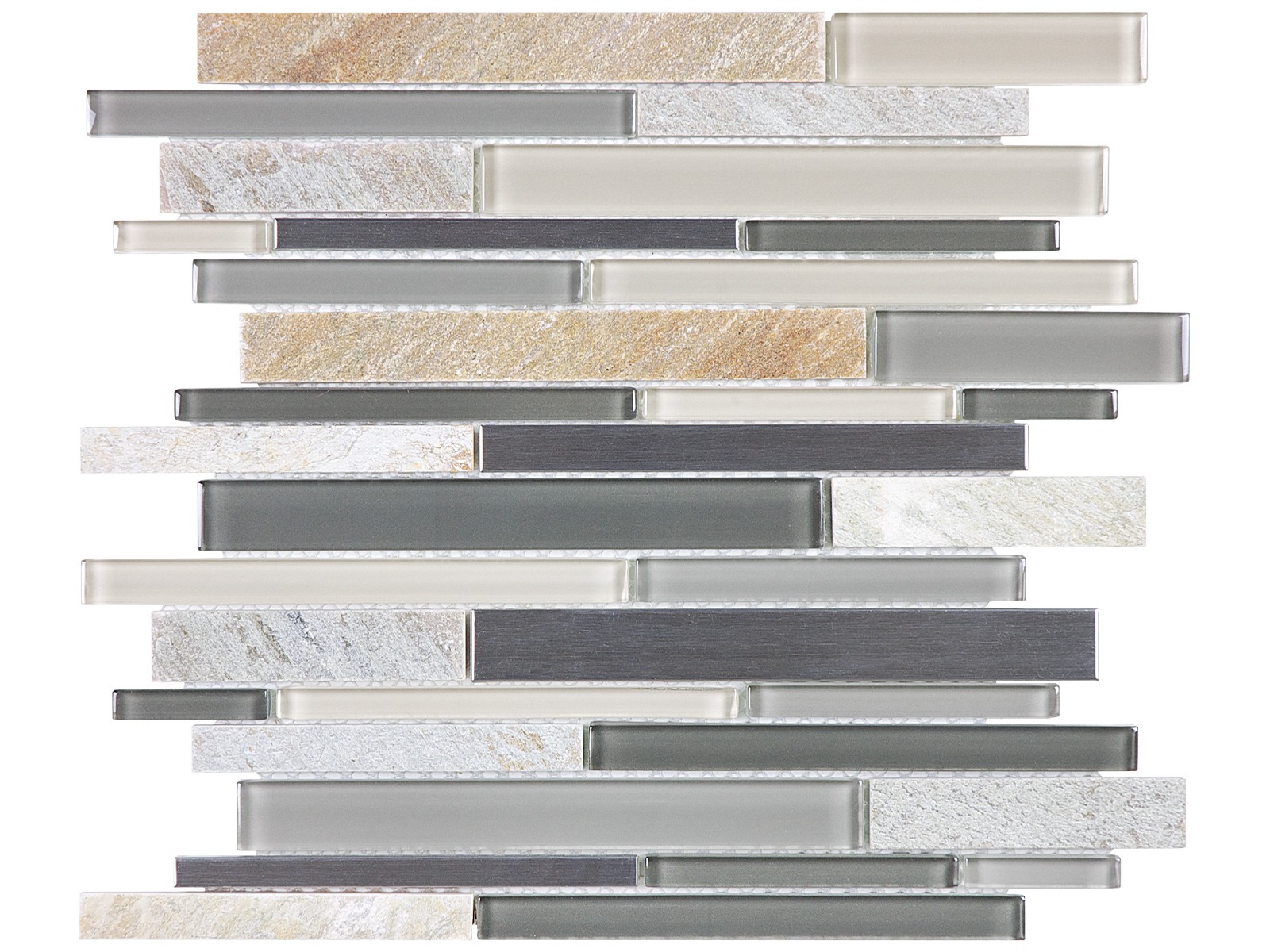 anatolia glass stone fossil rock random strip glass stone blend multi glass wall mosaic multi multi mesh sold by surface group international