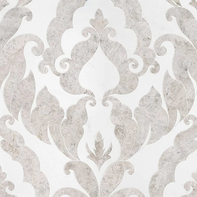 talia silver shadow aspen white rumi marble mosaic 13&9_16x18x3_8 multi finish distributed by surface group