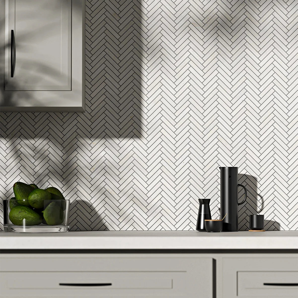 vanilla herringbone marble mosaic 11&5_8x12&3_8x3_8 honed distributed by surface group