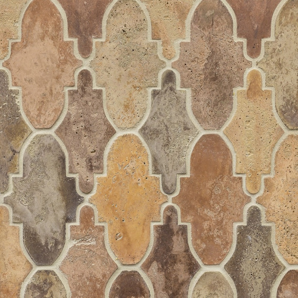Artillo Concrete Field Tile: Creme Fraiche Arabesque-14