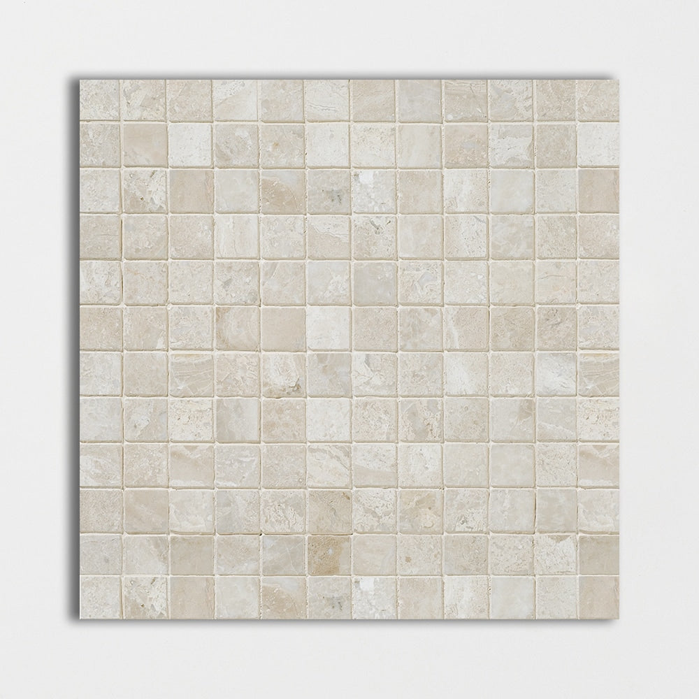 diana royal marble straight edge joint 1 by 1 inch square shape natural stone mosaic sheet polished finish 12 by 12 by 3 of 8 straight edge for interior and exterior applications in shower kitchen bathroom backsplash floor and wall produced by marble systems and distributed by surface group international