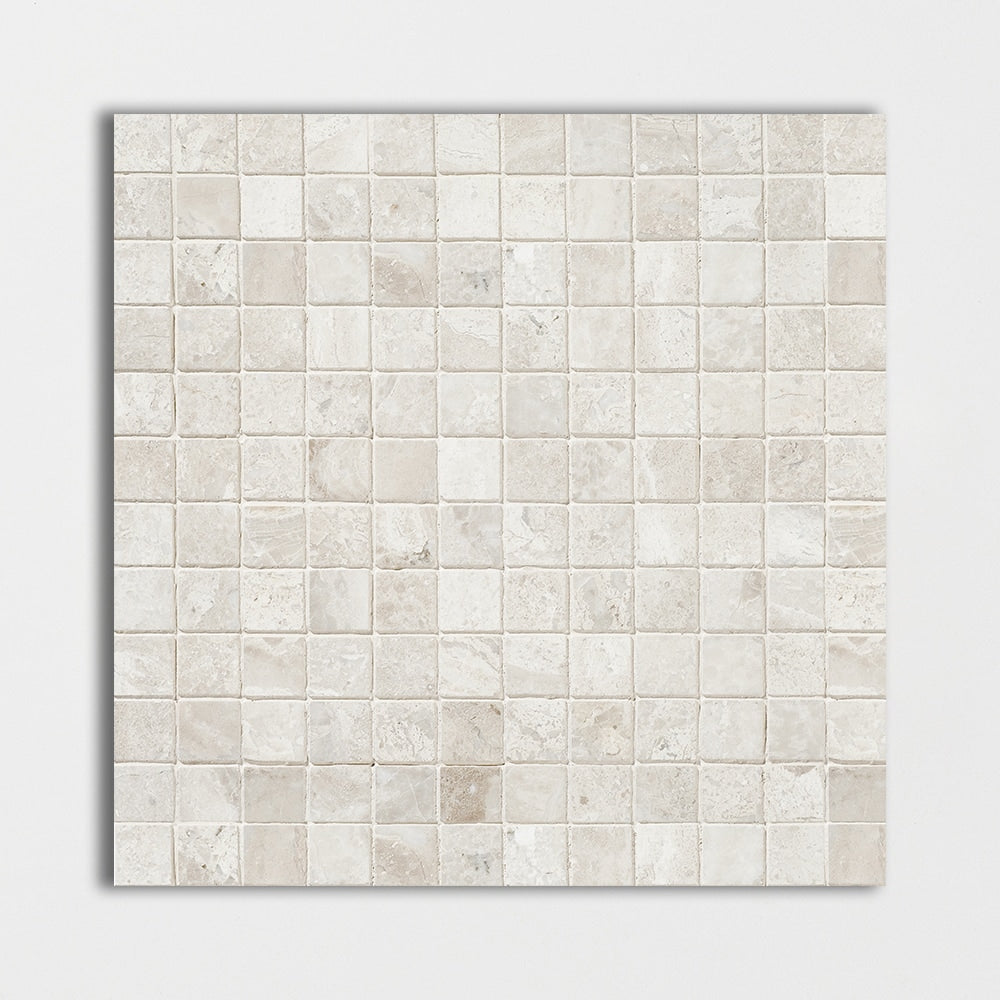 diana royal marble straight edge joint 1 by 1 inch square shape natural stone mosaic sheet honed finish 12 by 12 by 3 of 8 straight edge for interior and exterior applications in shower kitchen bathroom backsplash floor and wall produced by marble systems and distributed by surface group international
