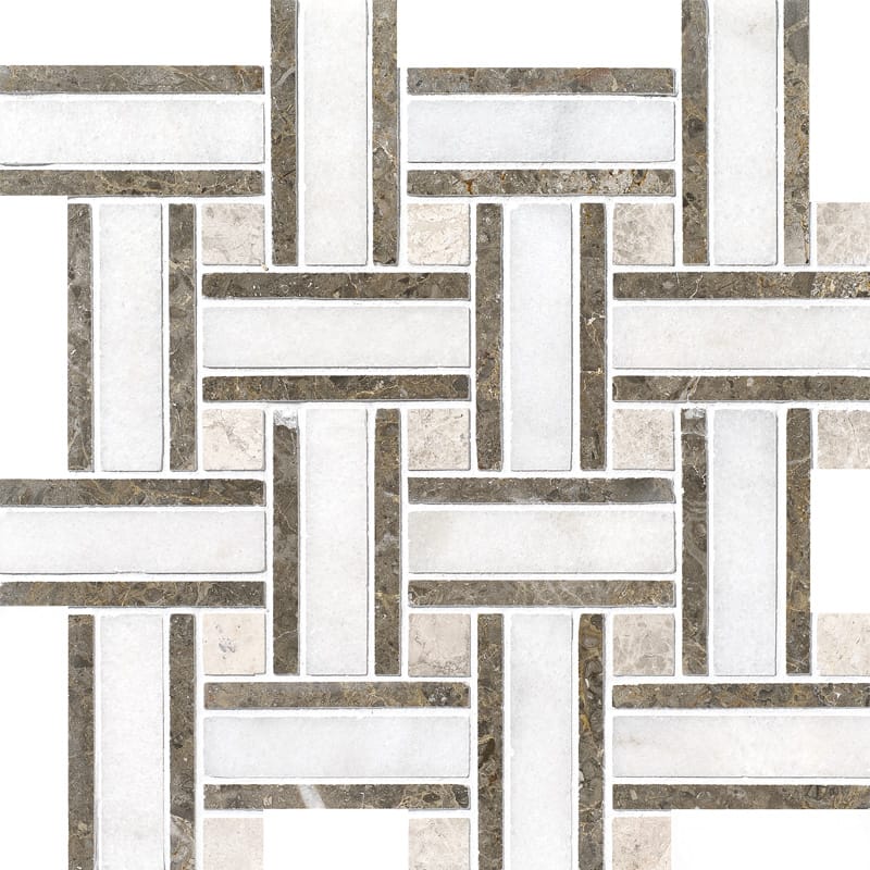 avalon marble lattice multi shape natural stone mosaic sheet polished finish 12 by 12 by 3 of 8 straight edge for interior and exterior applications in shower kitchen bathroom backsplash floor and wall produced by marble systems and distributed by surface group international