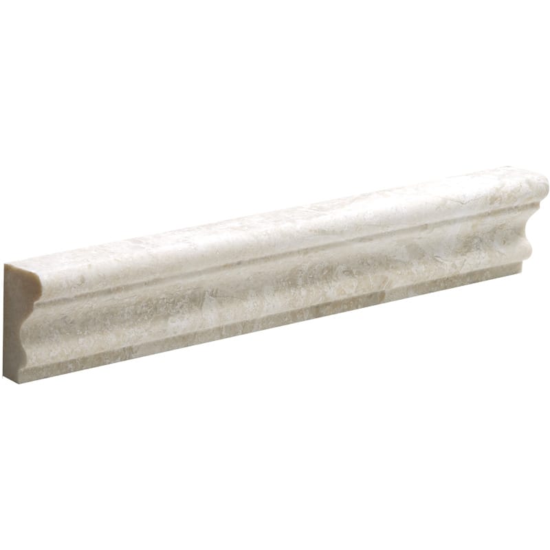 diana royal marble natural stone molding andorra chairrail trim honed finish 2 by 12 by 1 straight edge for interior and exterior applications in shower kitchen bathroom backsplash floor and wall produced by marble systems and distributed by surface group international