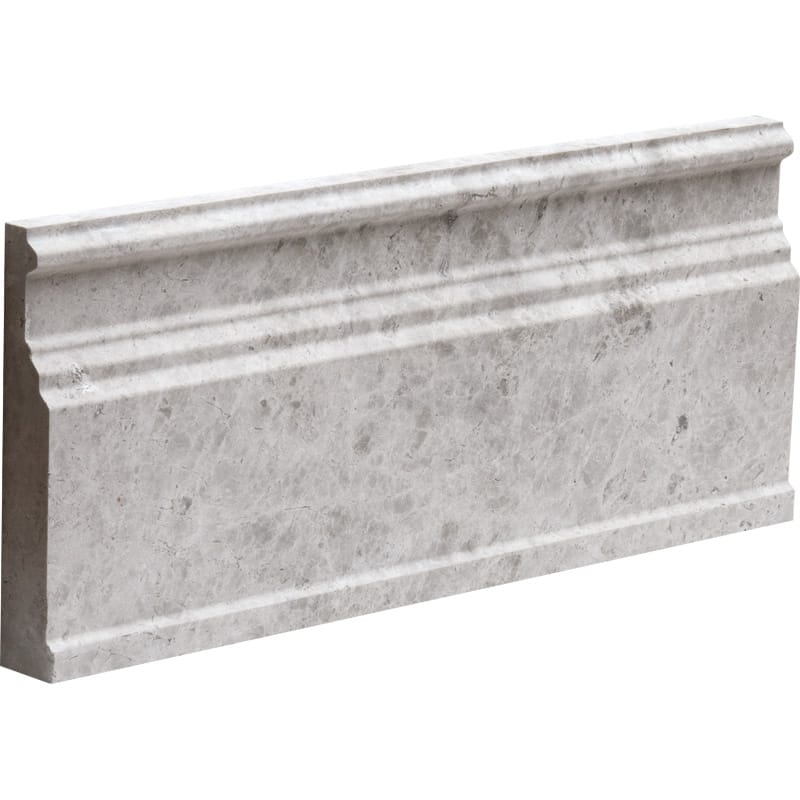 silver shadow marble natural stone molding modern base trim honed finish 5 and 1 of 16 by 12 by 15 of 16 straight edge for interior and exterior applications in shower kitchen bathroom backsplash floor and wall produced by marble systems and distributed by surface group international