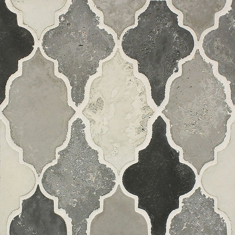 Artillo Concrete Field Tile: Montage Grays Arabesque-12