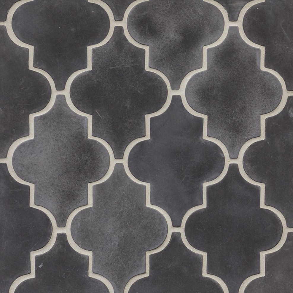 Artillo Concrete Field Tile: Charcoal Gray Arabesque-16