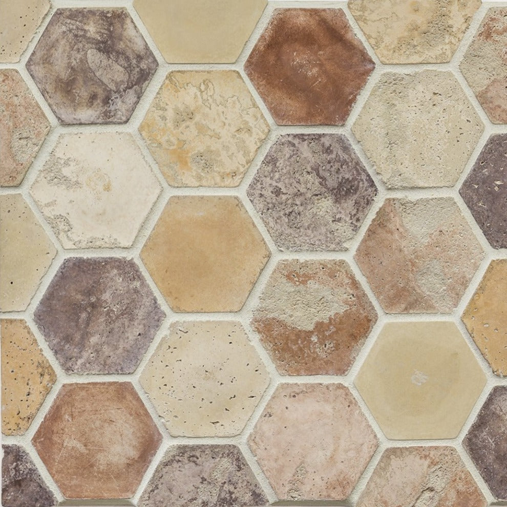 Artillo Concrete Field Tile: Creme Fraiche Hexagon (6-Inch)