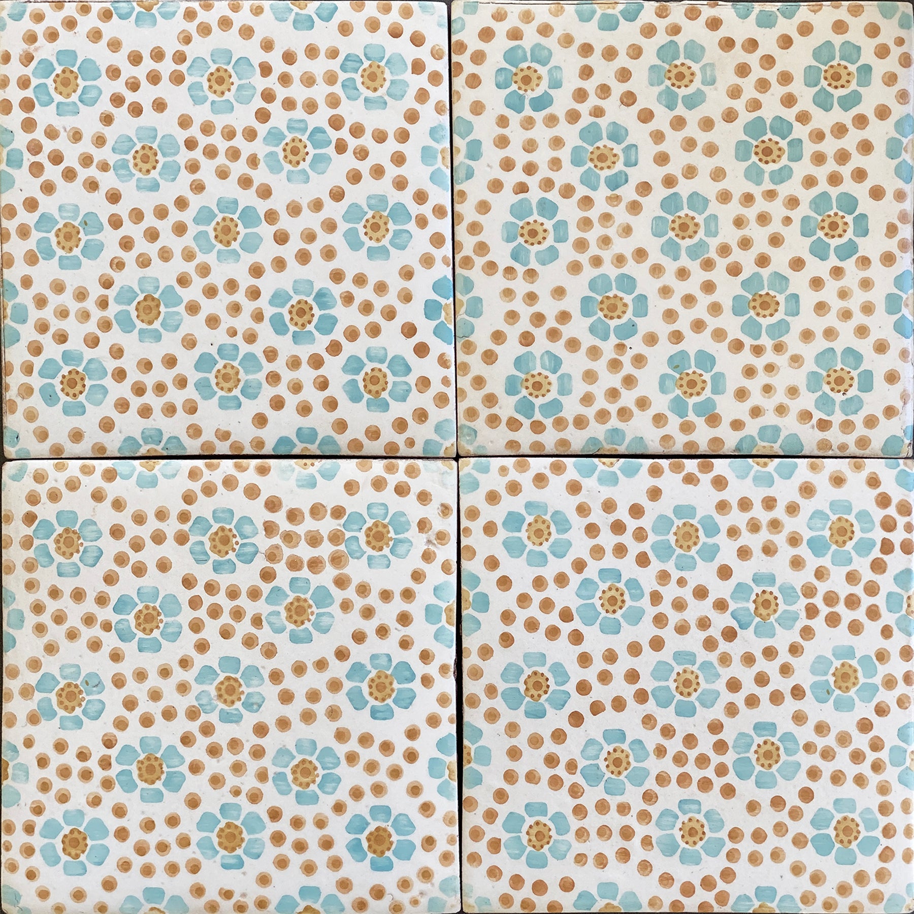 ROSEWATER: 11 Glazed Terracotta Field Deco Tile (6"x6"x5/8 | matte)