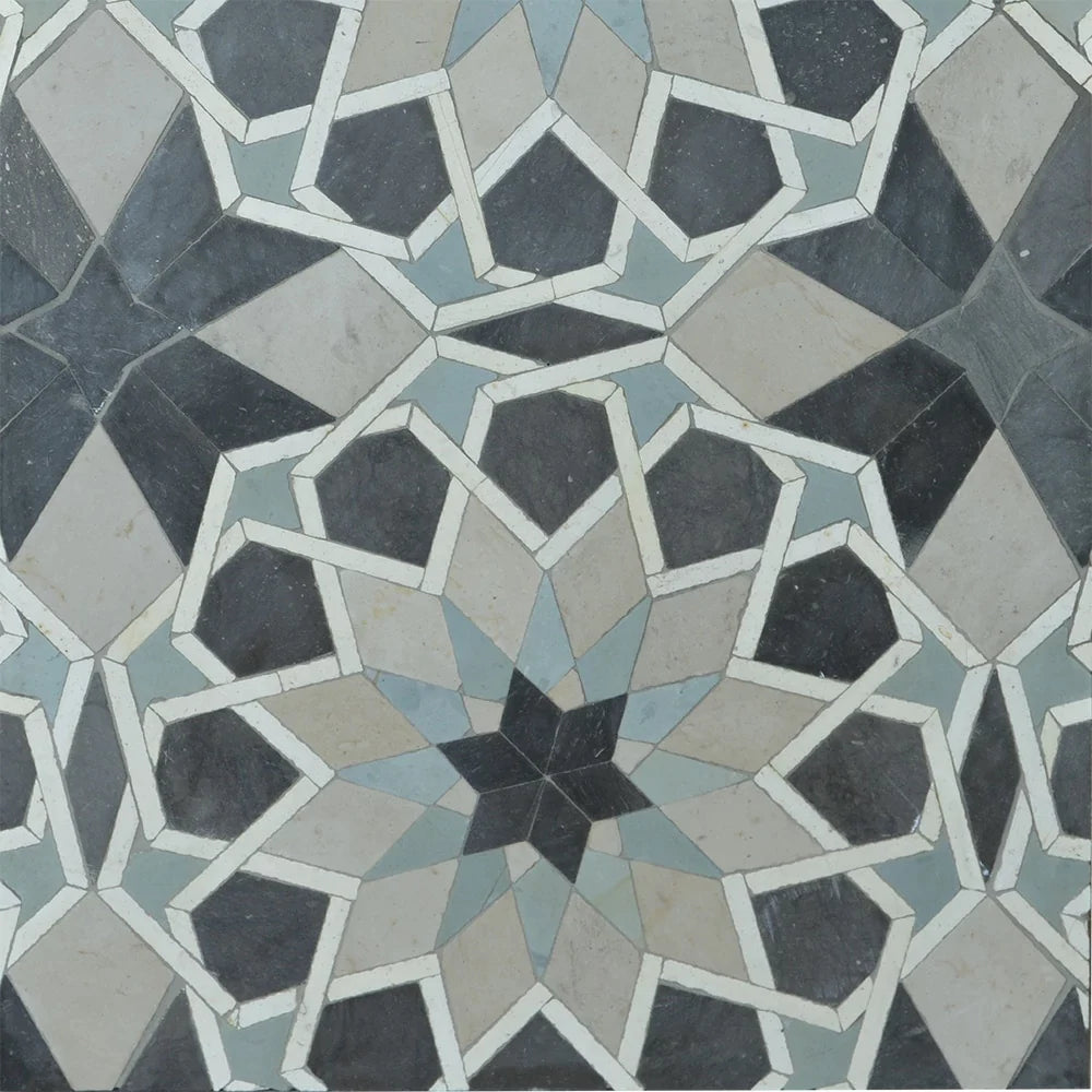 BABA CHIC: Limestone Laila Mosaic (10"x10"x¼" | Honed)