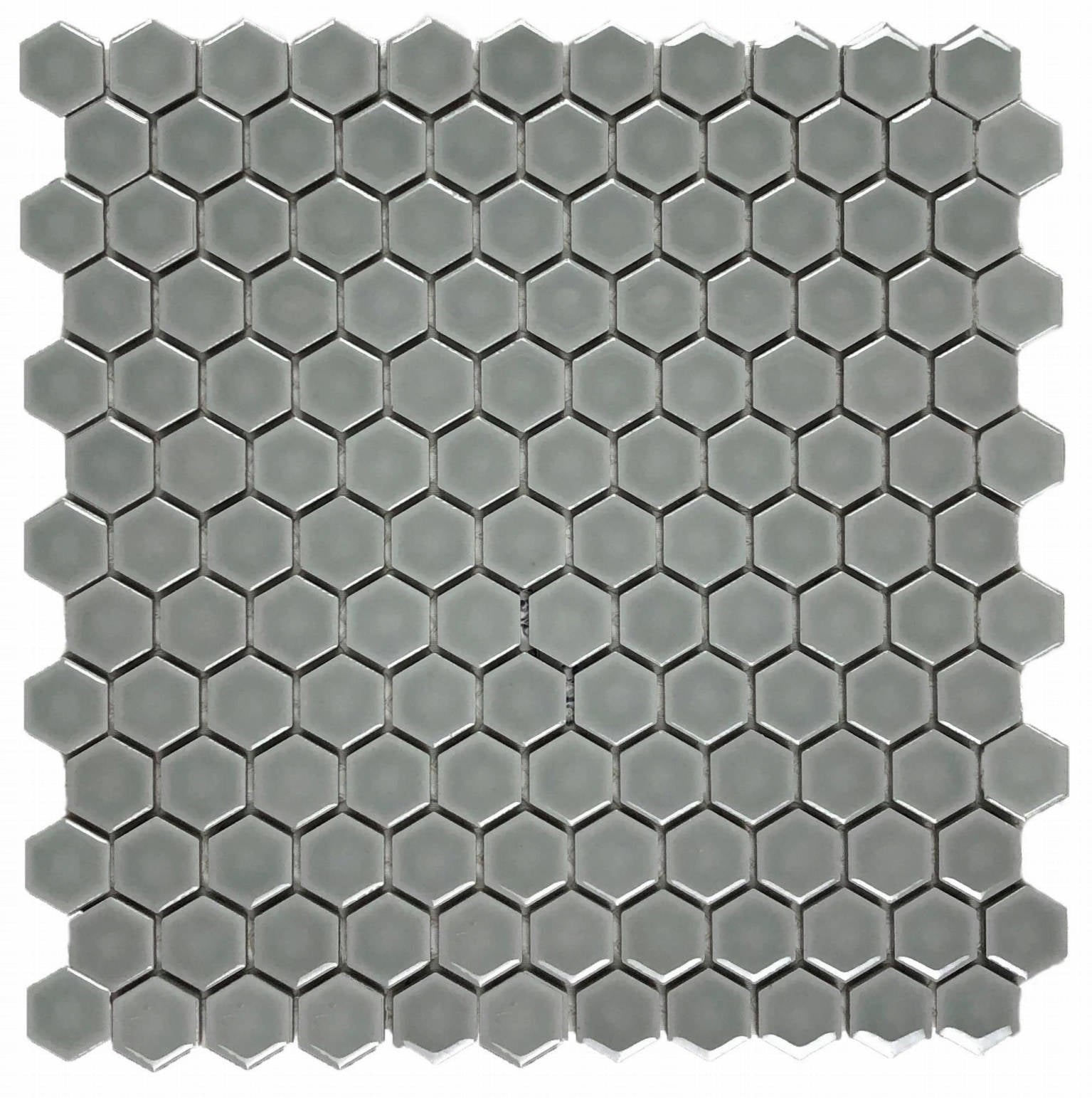 Mosaic Light Gray 1-Inch Hexagon Pattern (12"x12")