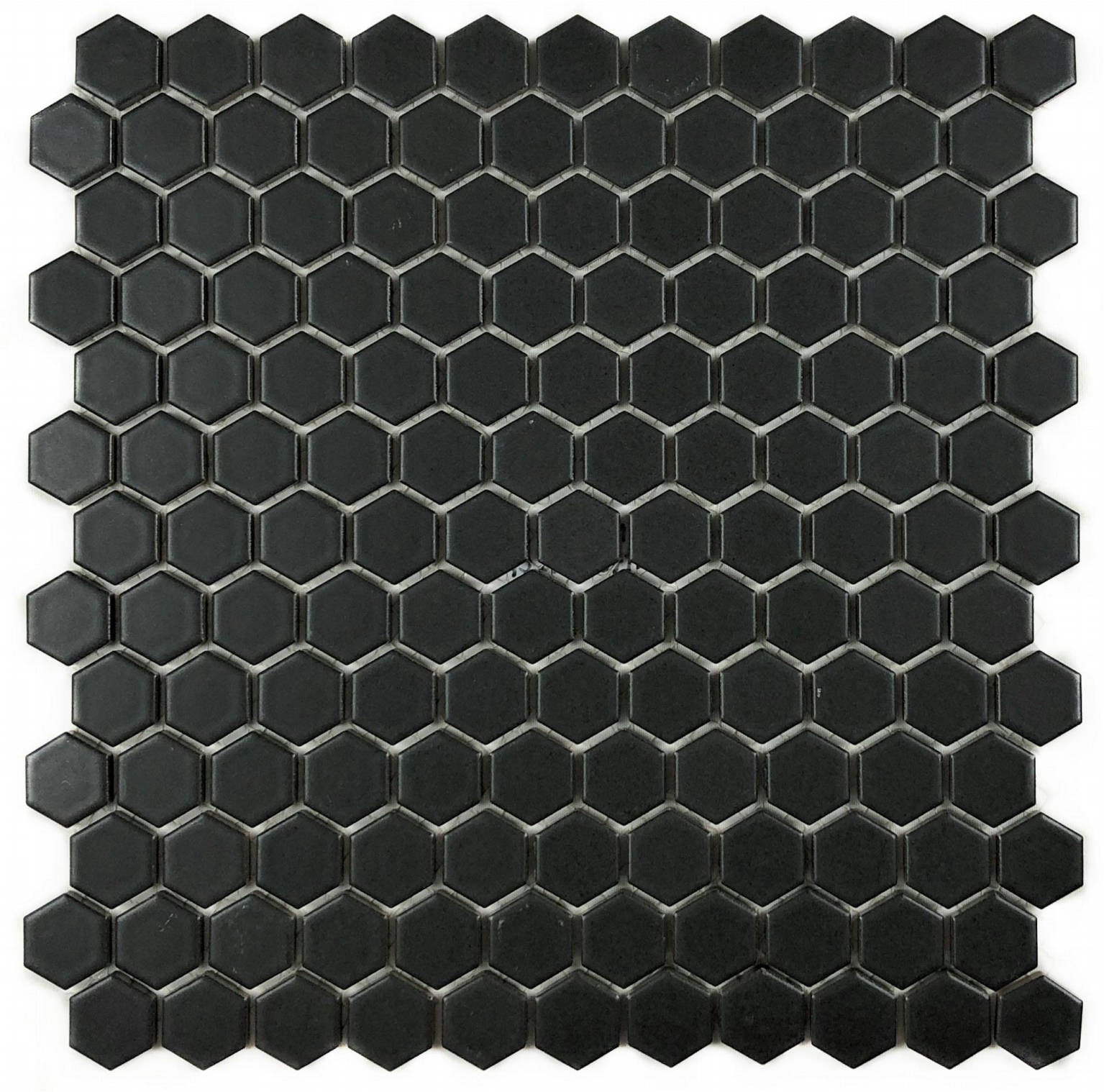 Mosaic Matte Black 1-Inch Hexagon Pattern (12"x12")