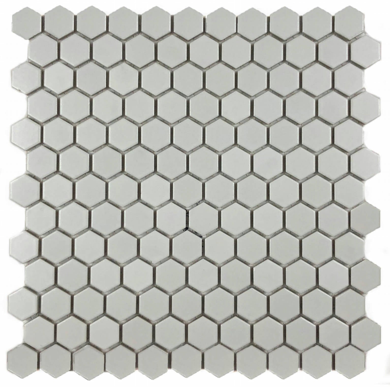 Mosaic Matte White 1-Inch Hexagon Pattern (12"x12")