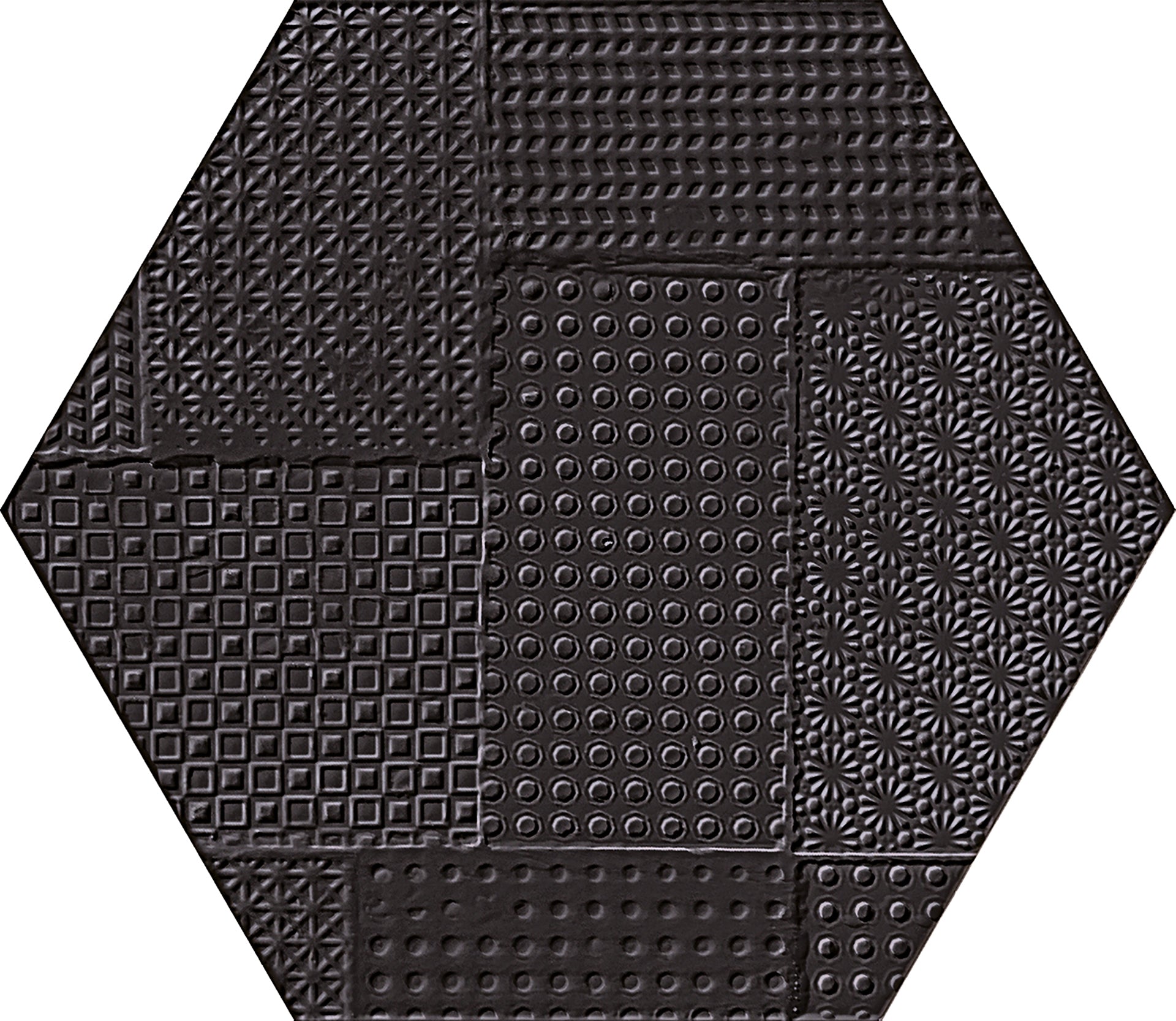 Sixty: Timbro Nero Assoluto Wall Tile (8"x7"x9.5-mm | silktech)