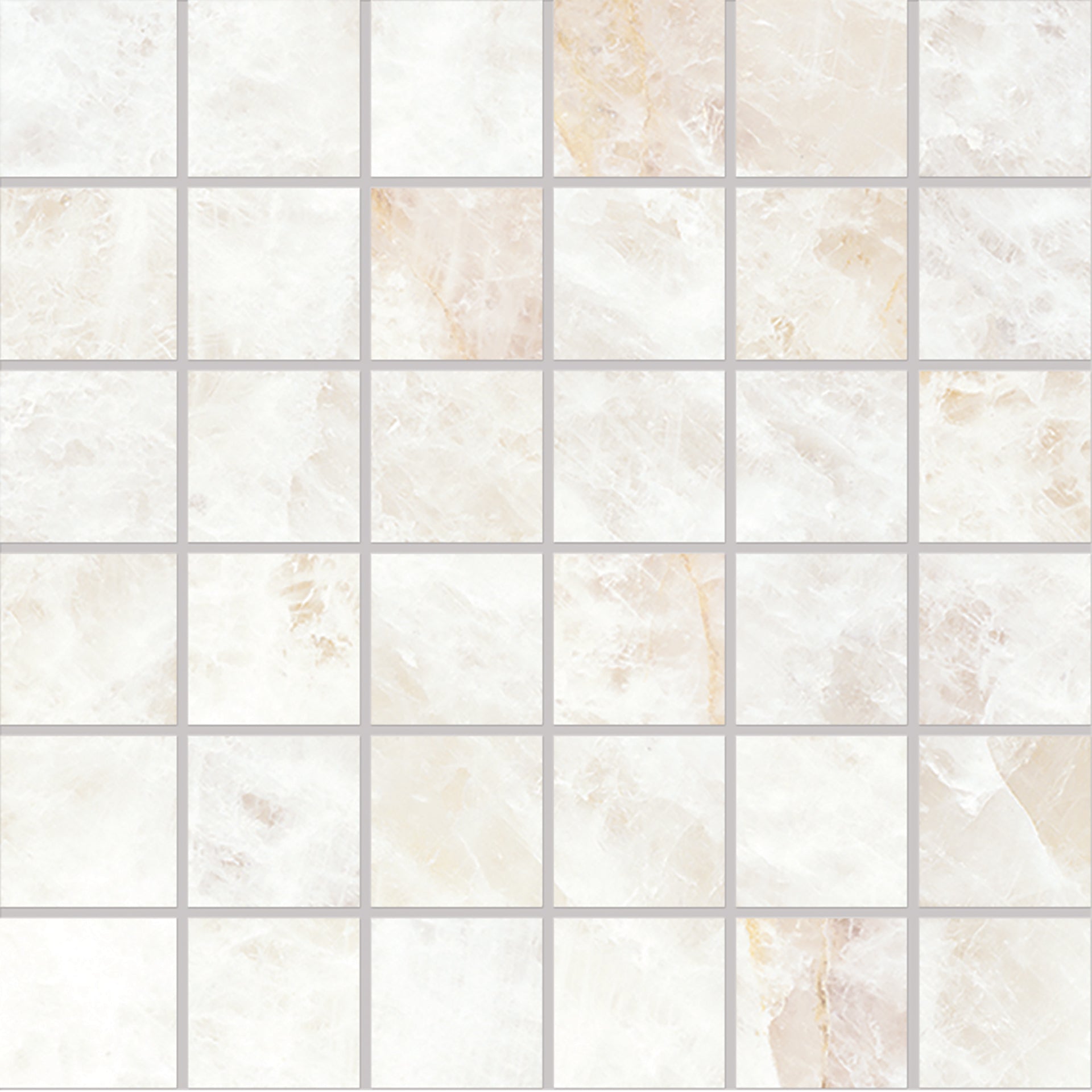 Tele Di Marmo Precious: Crystal White Straight Stack 2x2 Mosaic (12"x12"x9.5-mm | matte)