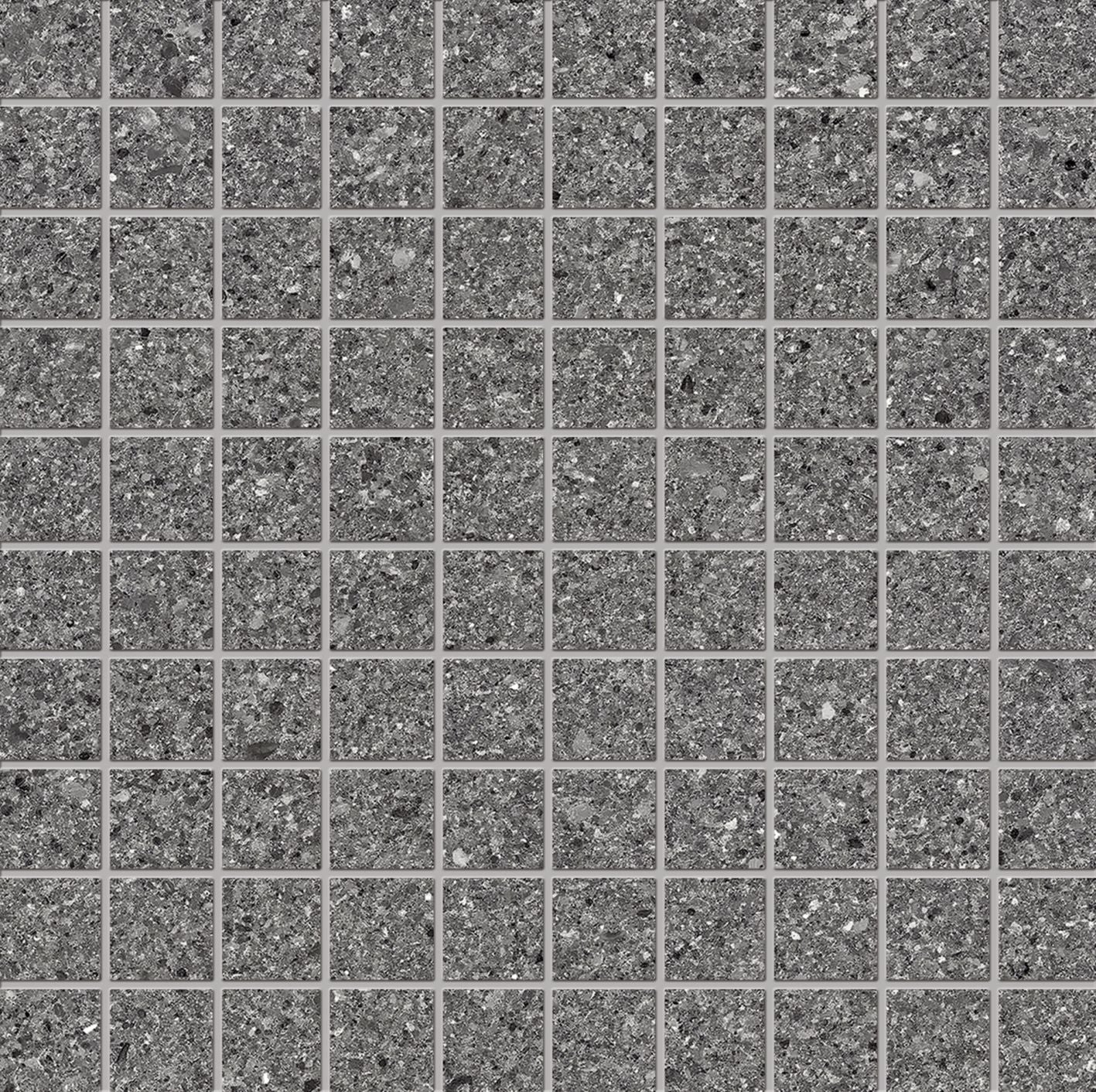 Grain Stone: Granite Dark Straight Stack 1x1 Mosaic (12"x12"x9.5-mm | matte)