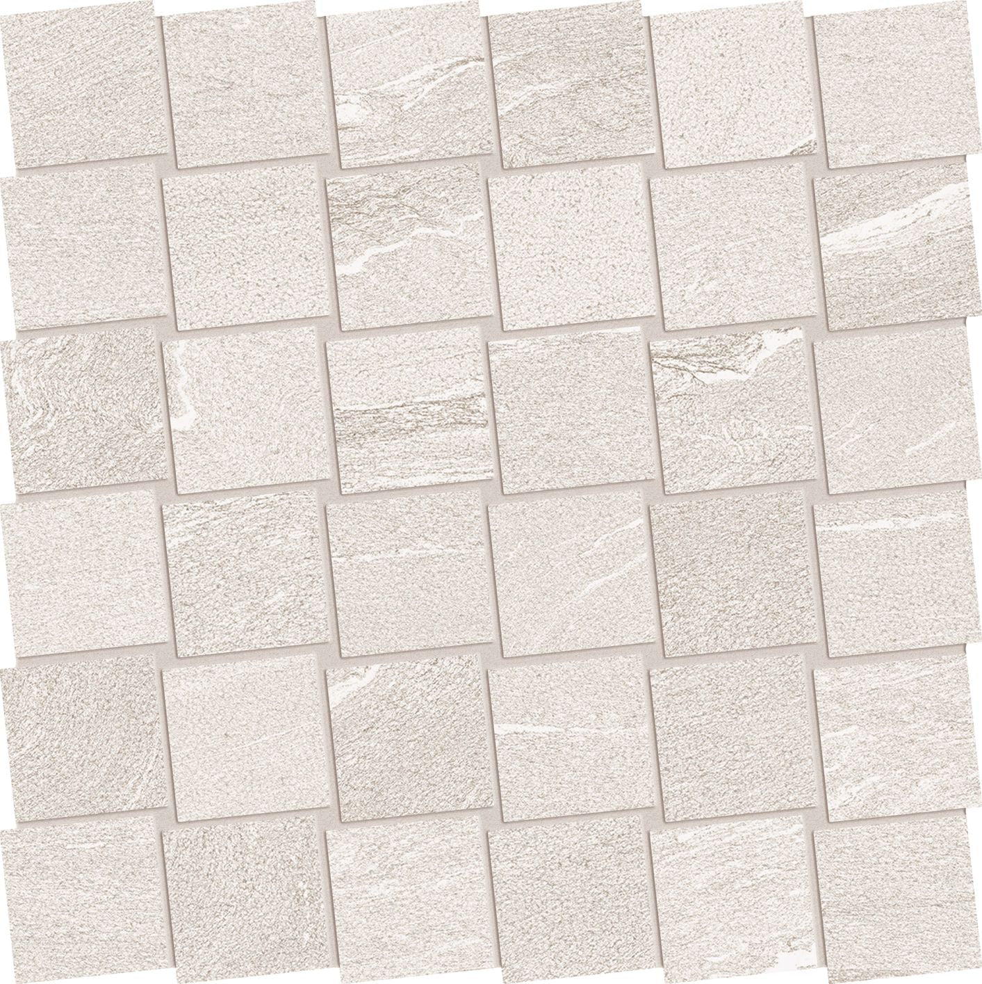 Stone Talk: Martellata White Dado Mosaic (12"x12"x9.5-mm | matte)