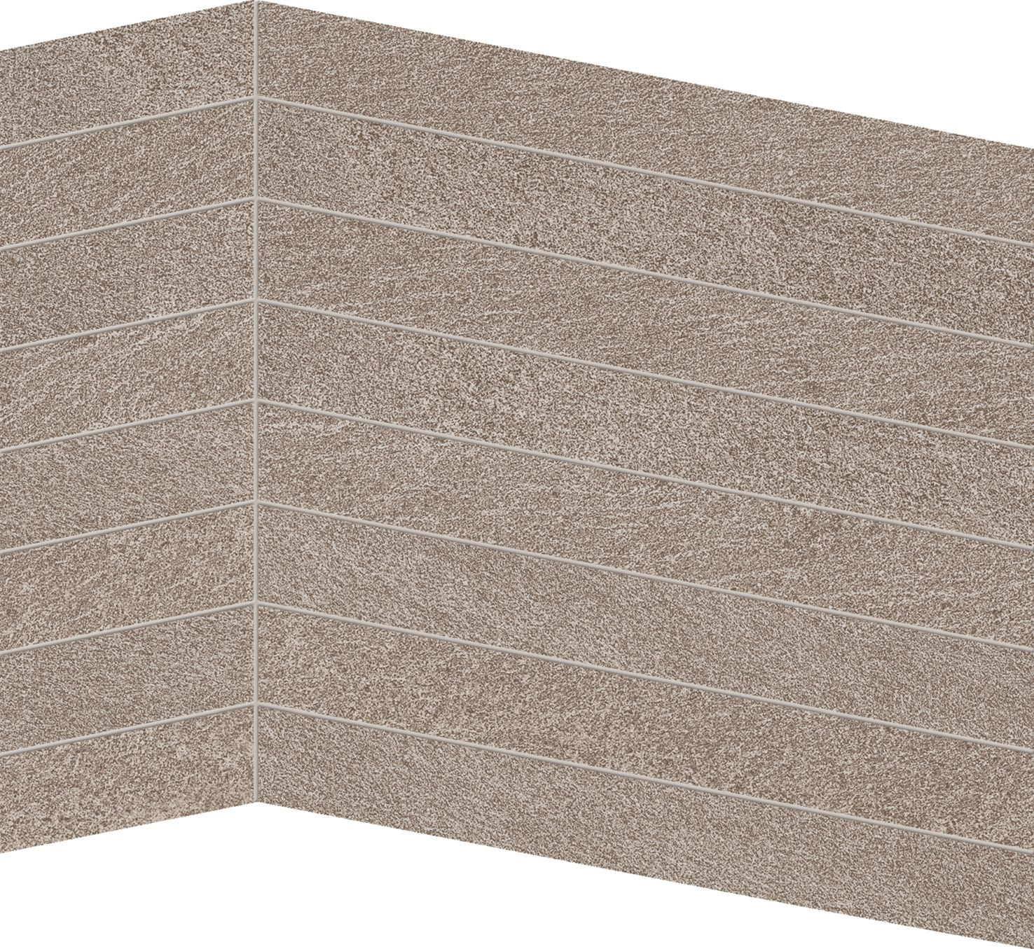 Stone Talk: Minimal Taupe Chevron Mosaic (15"x12"x9.5-mm | matte)