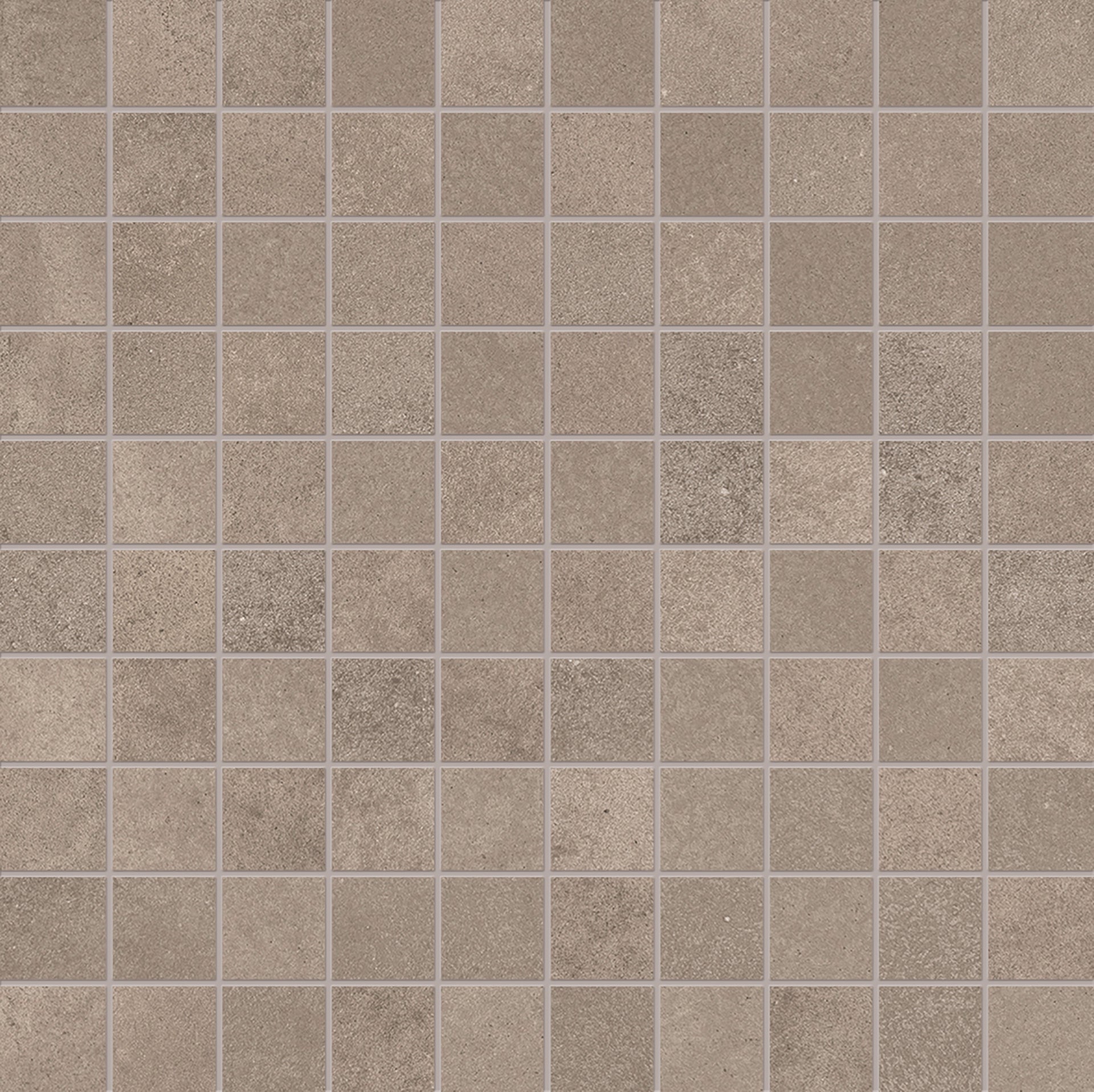 Tr3Nd: Concrete Taupe Straight Stack 1x1 Mosaic (12"x12"x9.5-mm | matte)