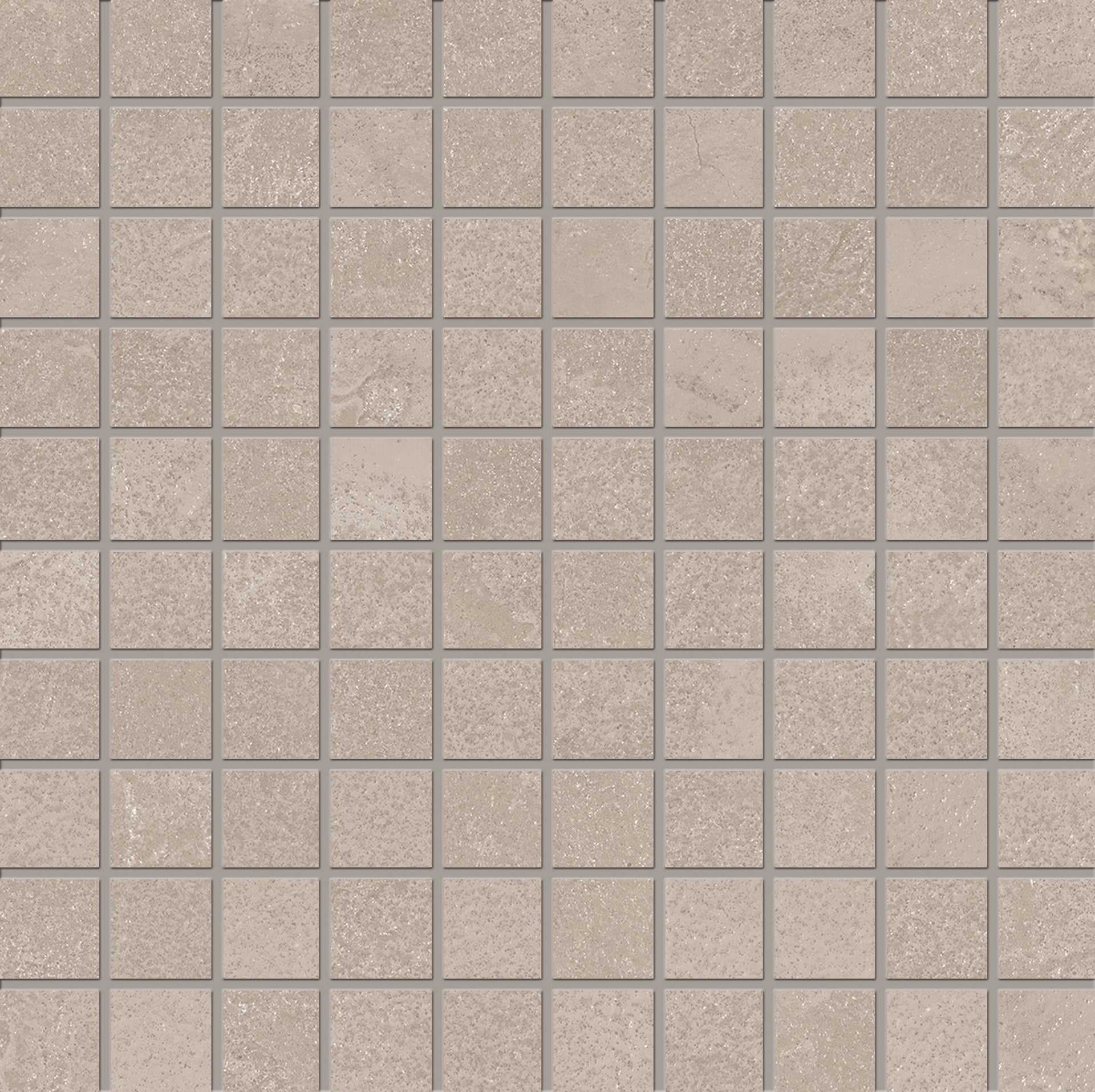 Plus Three: Concrete Sabbia Straight Stack 1x1 Mosaic (12"x12"x9.5-mm | matte)