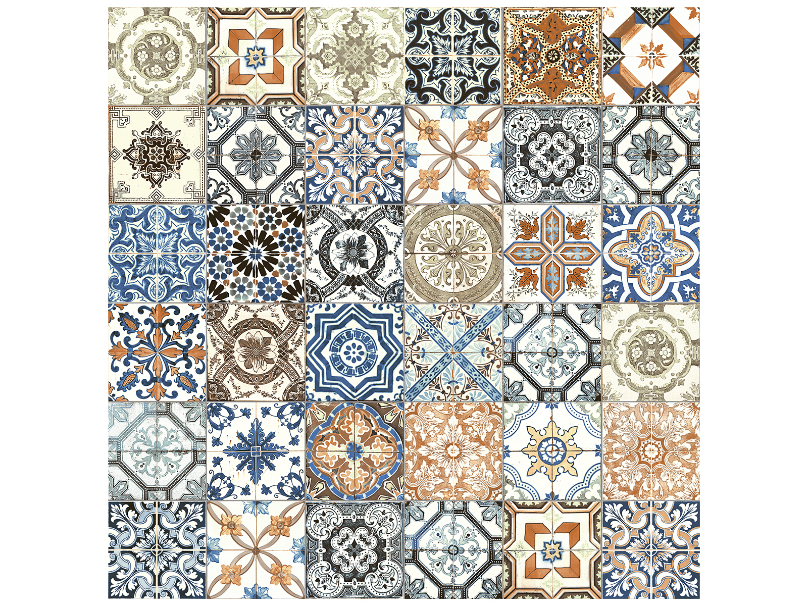 color pattern glazed ceramic field tile from marrakesh anatolia collection distributed by surface group international glossy finish pressed edge 8x8 square shape
