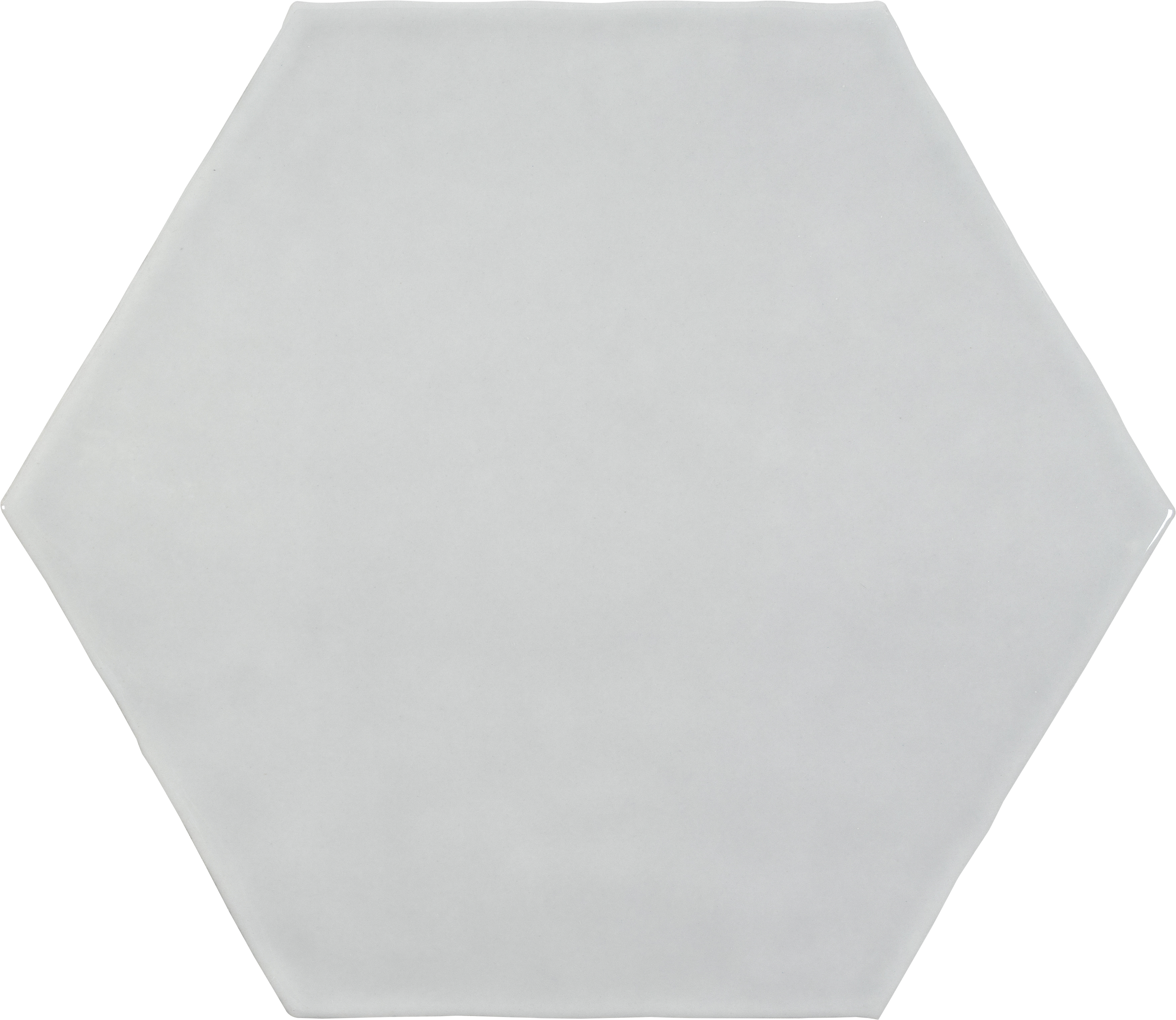silver pattern glazed ceramic field tile from teramoda anatolia collection distributed by surface group international glossy finish pressed edge 6-inch hexagon shape
