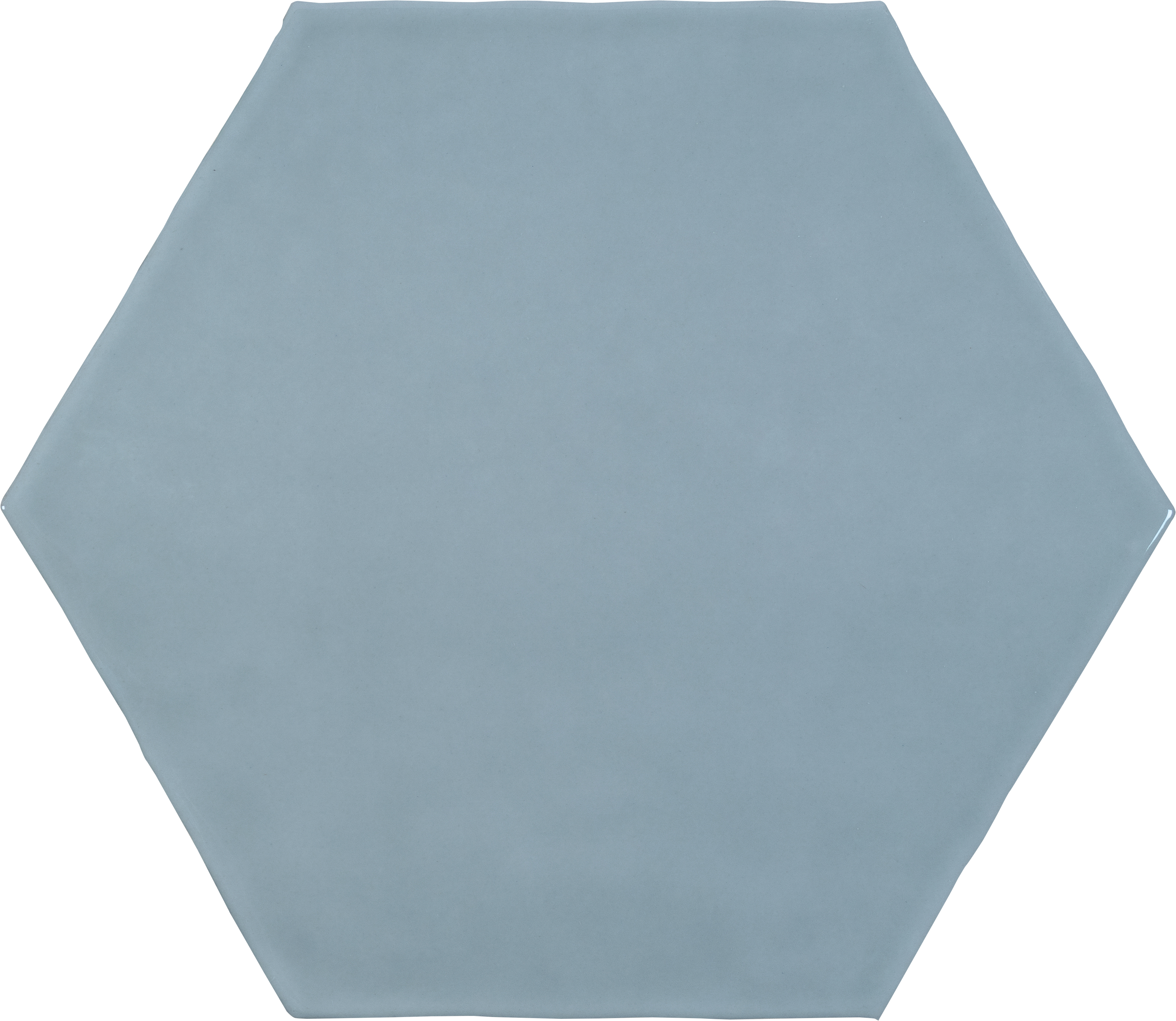 sky pattern glazed ceramic field tile from teramoda anatolia collection distributed by surface group international glossy finish pressed edge 6-inch hexagon shape
